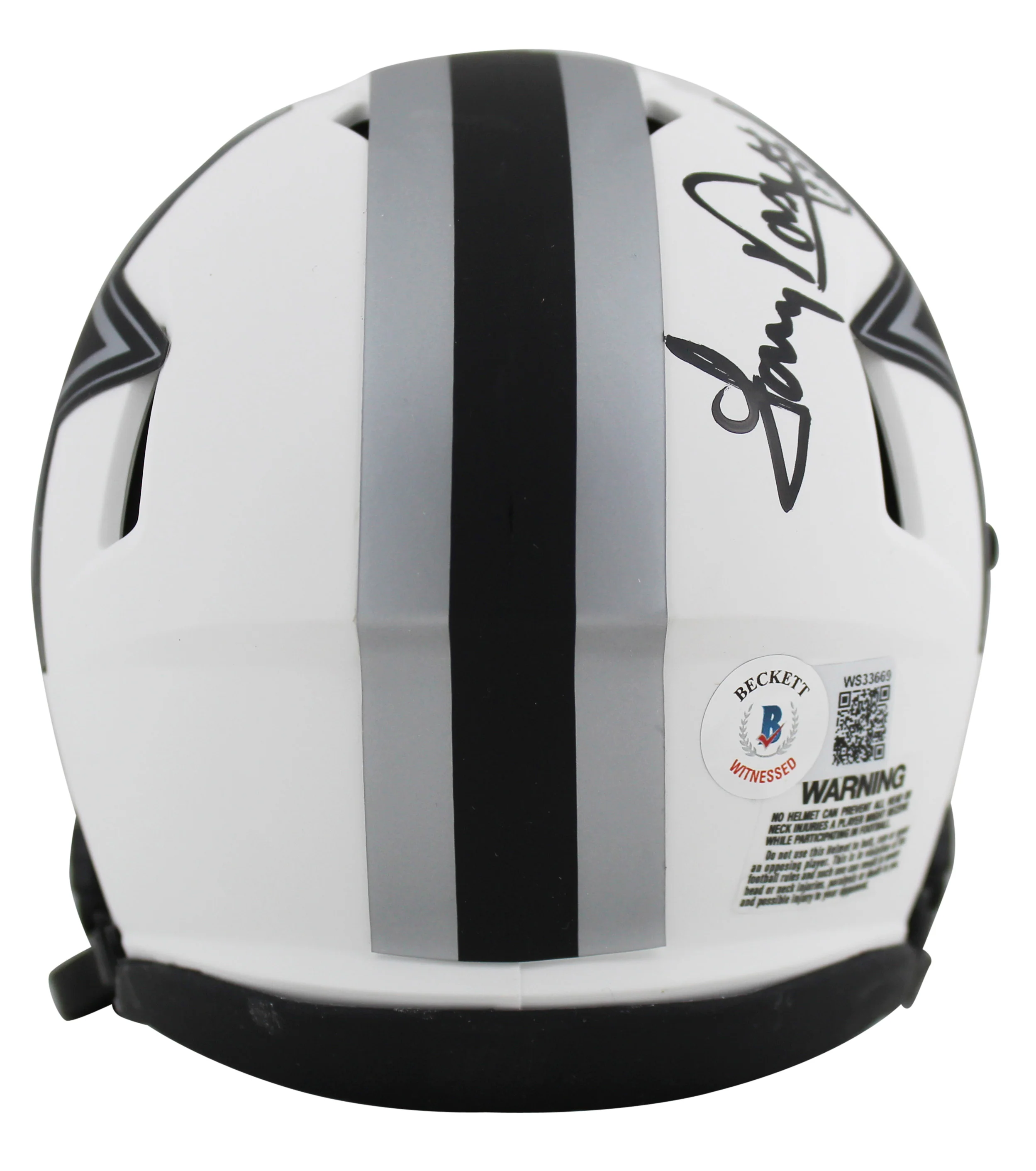 Cowboys Tony Dorsett Authentic Signed Lunar Speed Mini Helmet w/ Black Sig BAS W - Image 3