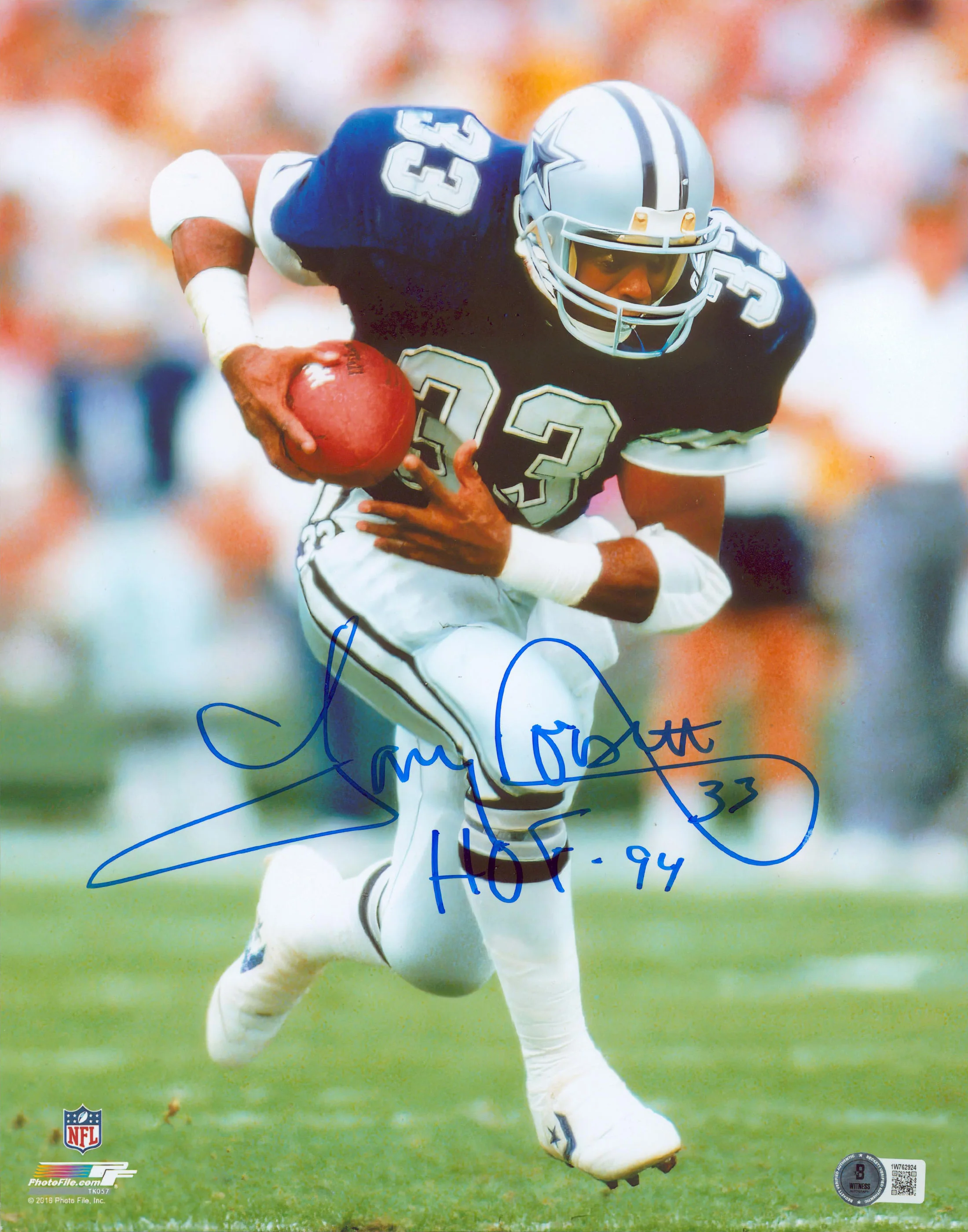 Cowboys Tony Dorsett "HOF 94" Authentic Signed 11x14 Vertical Photo BAS 1W762924 - Image 2