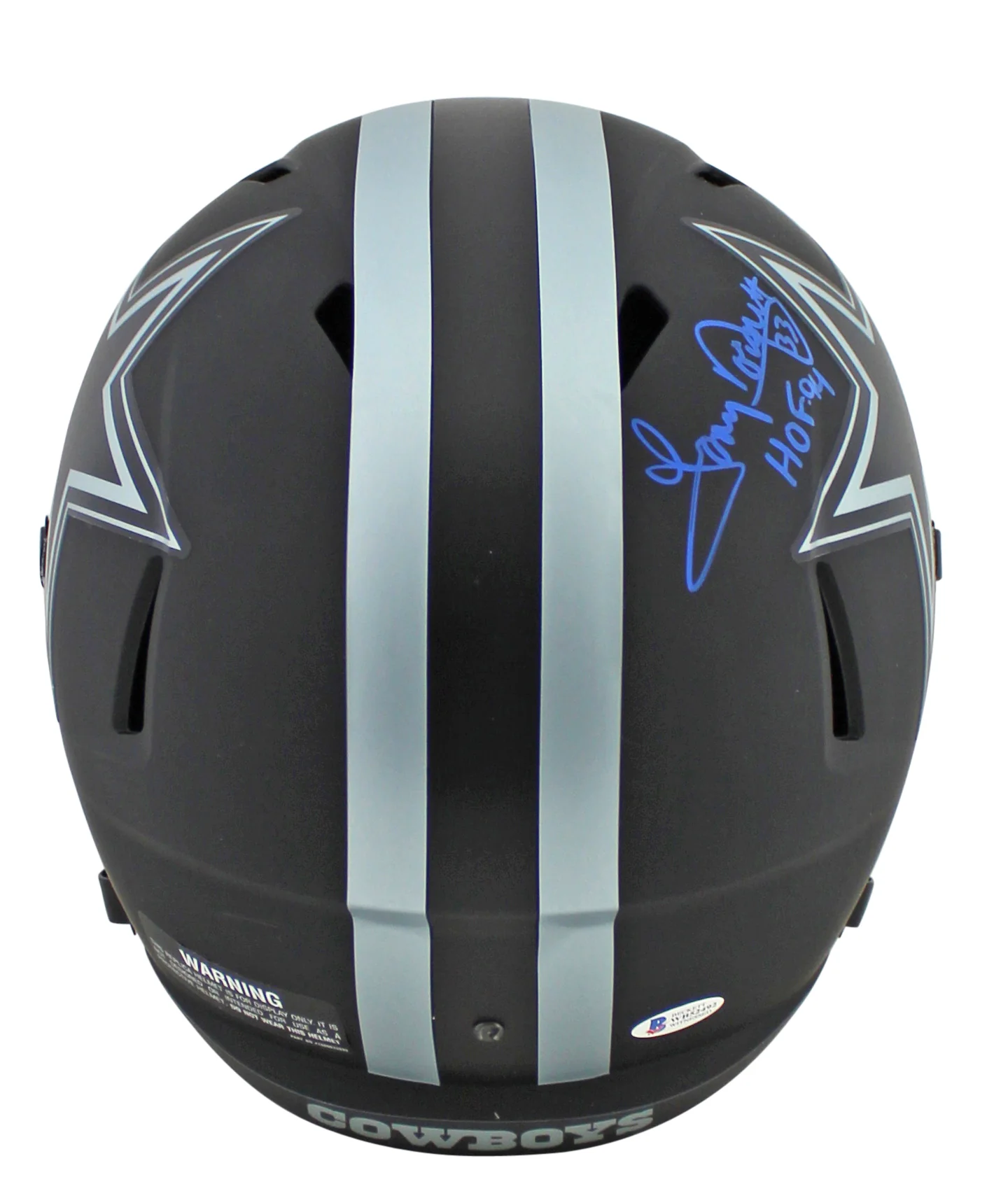 Cowboys Tony Dorsett "HOF 94" Signed Eclipse Full Size Speed Rep Helmet BAS Wit - Image 3