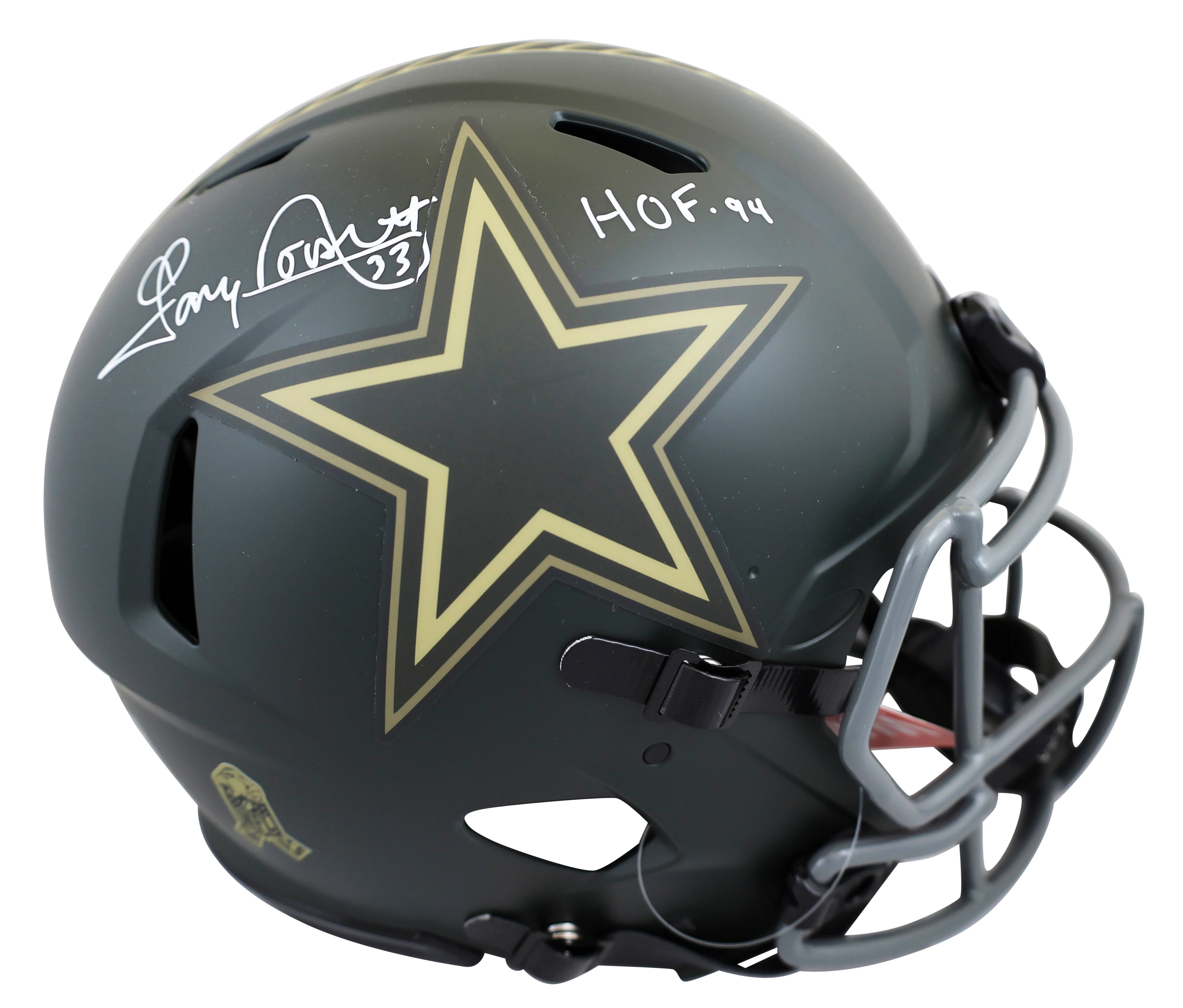 Cowboys Tony Dorsett HOF 94 Signed STS IV F/S Speed Proline Helmet w/ Case BAS W - Image 3