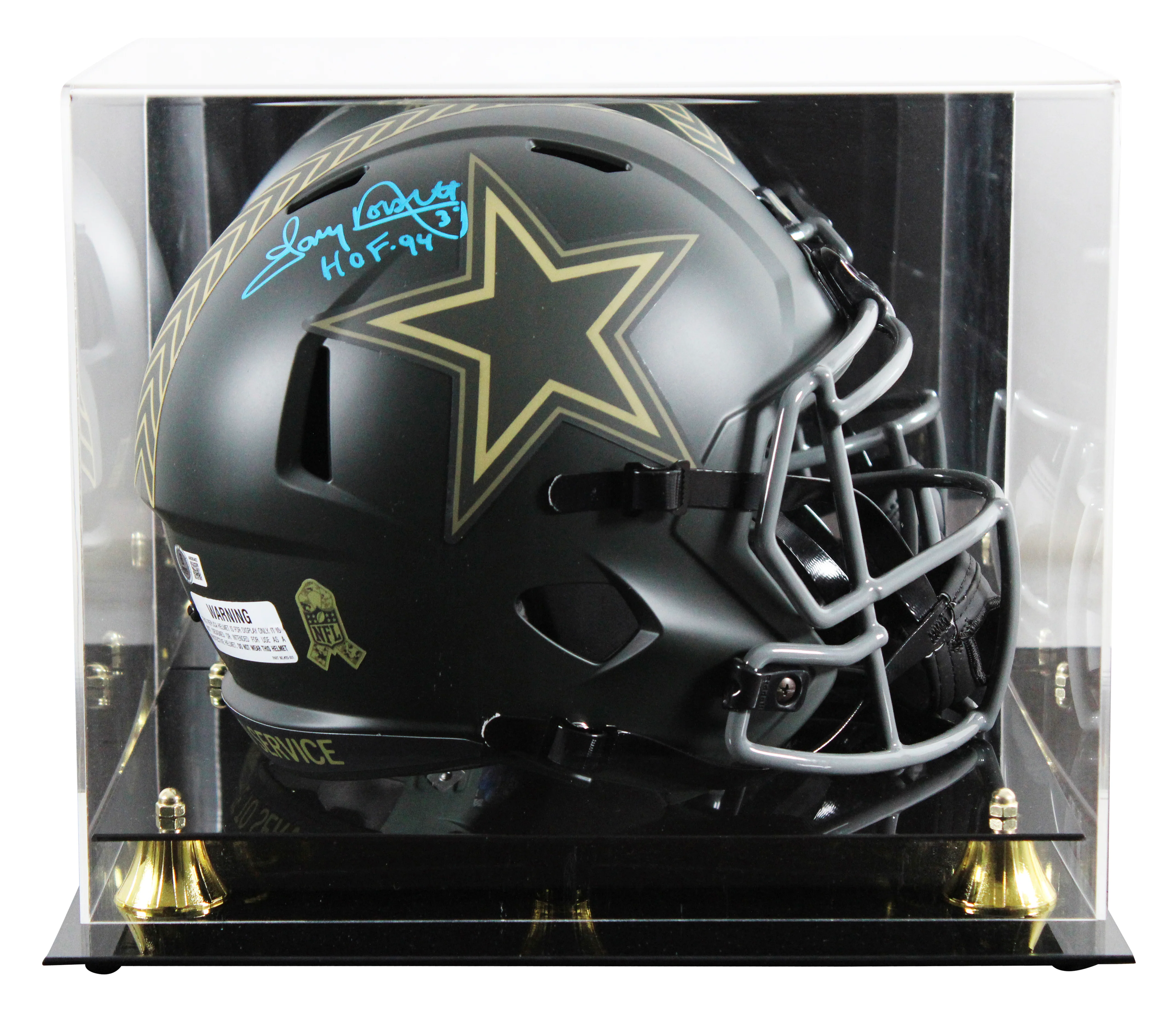 Cowboys Tony Dorsett "HOF 94" Signed STS IV F/S Speed Rep Helmet W/ Case BAS W 1 - Image 2