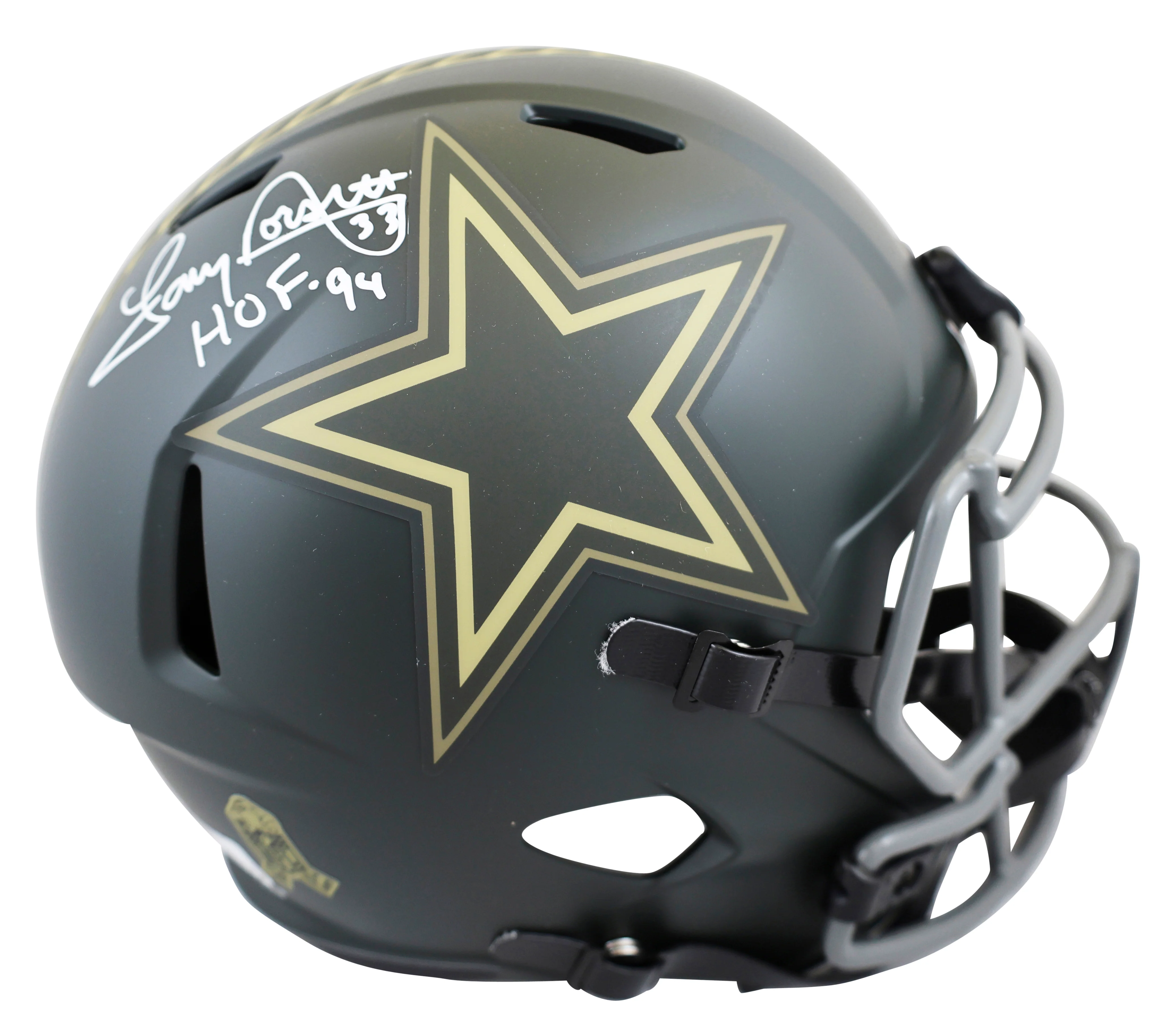 Cowboys Tony Dorsett "HOF 94" Signed STS IV Full Size Speed Rep Helmet BAS Wit 2 - Image 2