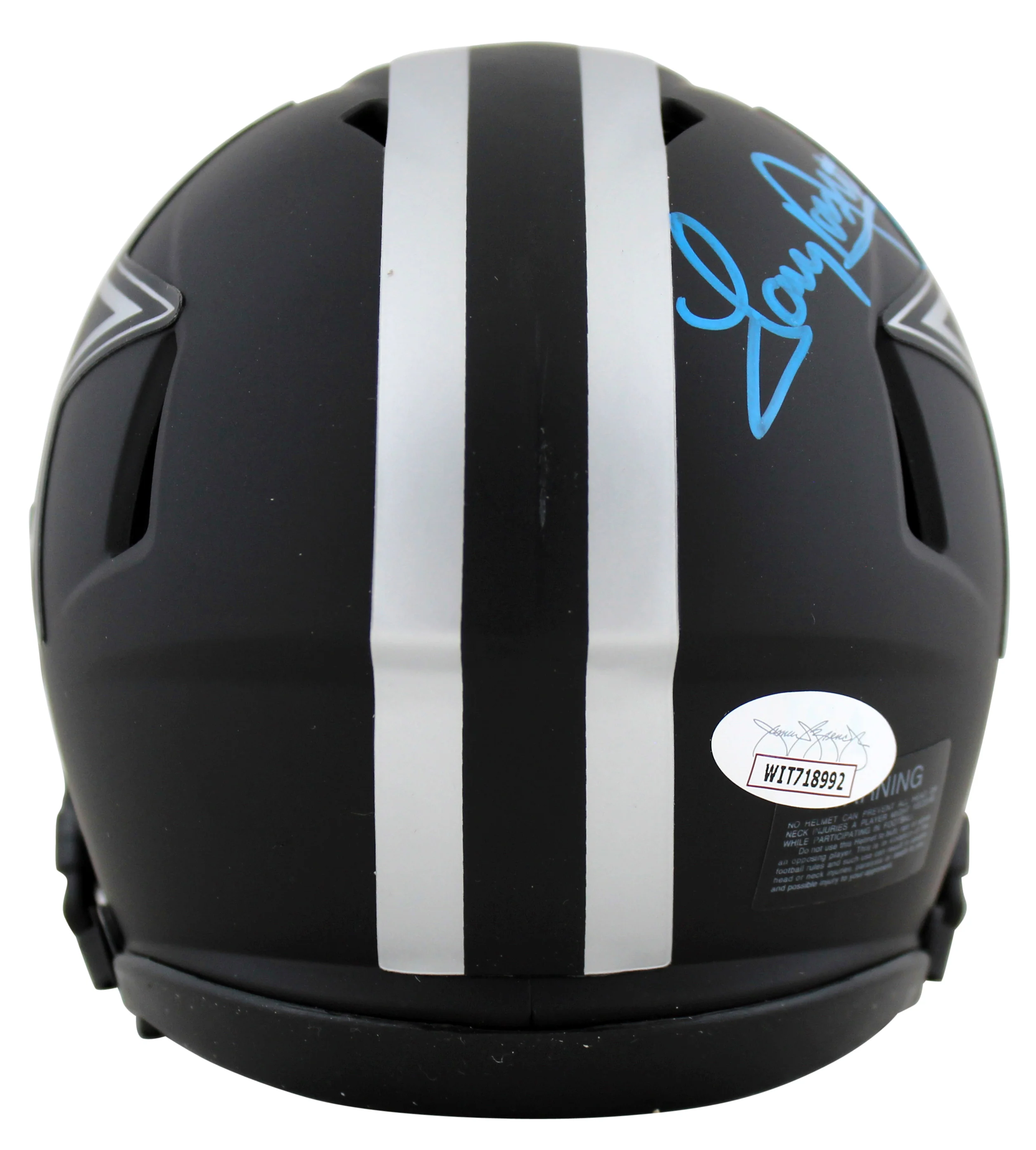 Cowboys Tony Dorsett Signed Eclipse Speed Mini Helmet w/ Blue Sig JSA Witness - Image 3