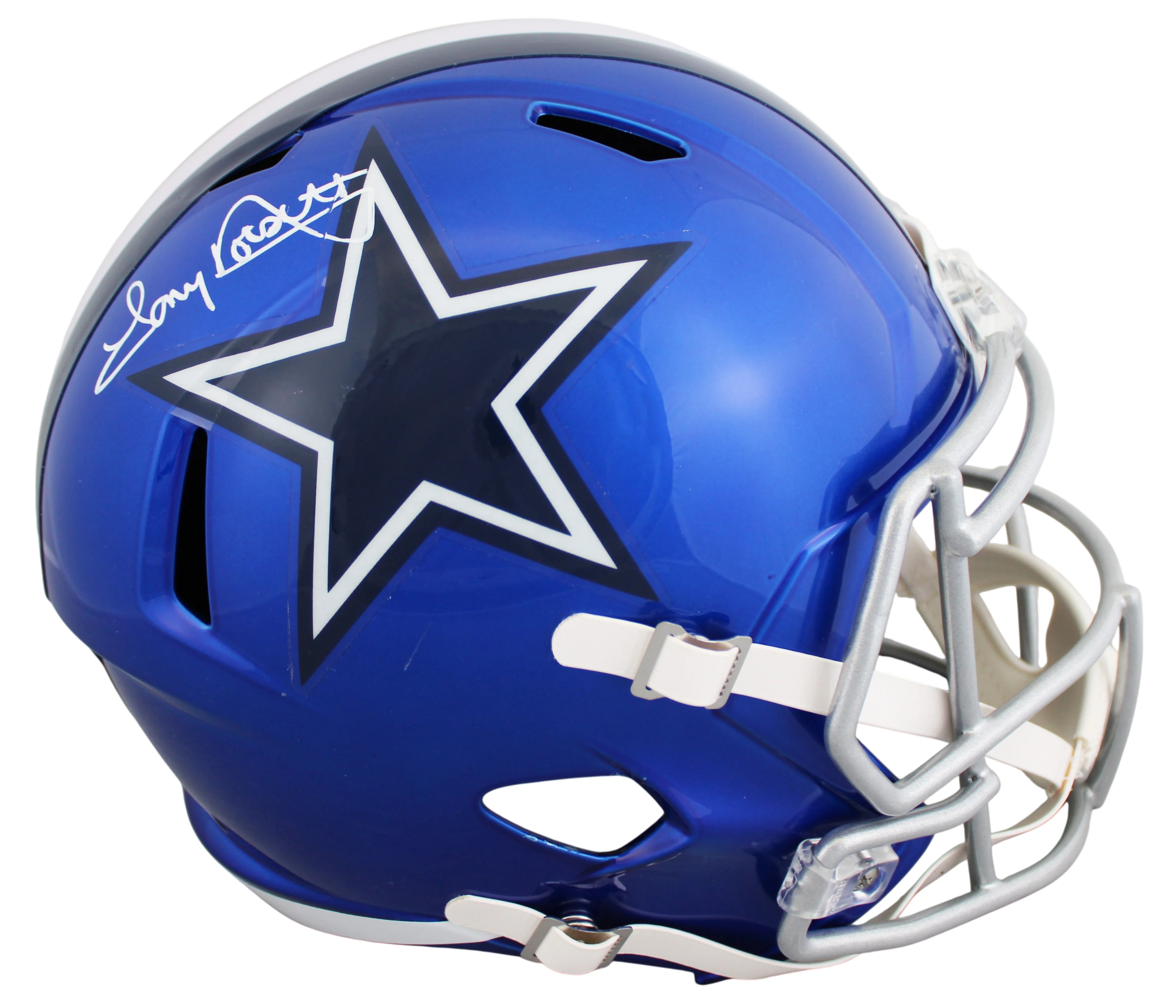 Cowboys Tony Dorsett Signed Flash Full Size Speed Rep Helmet BAS Witnessed - Image 2
