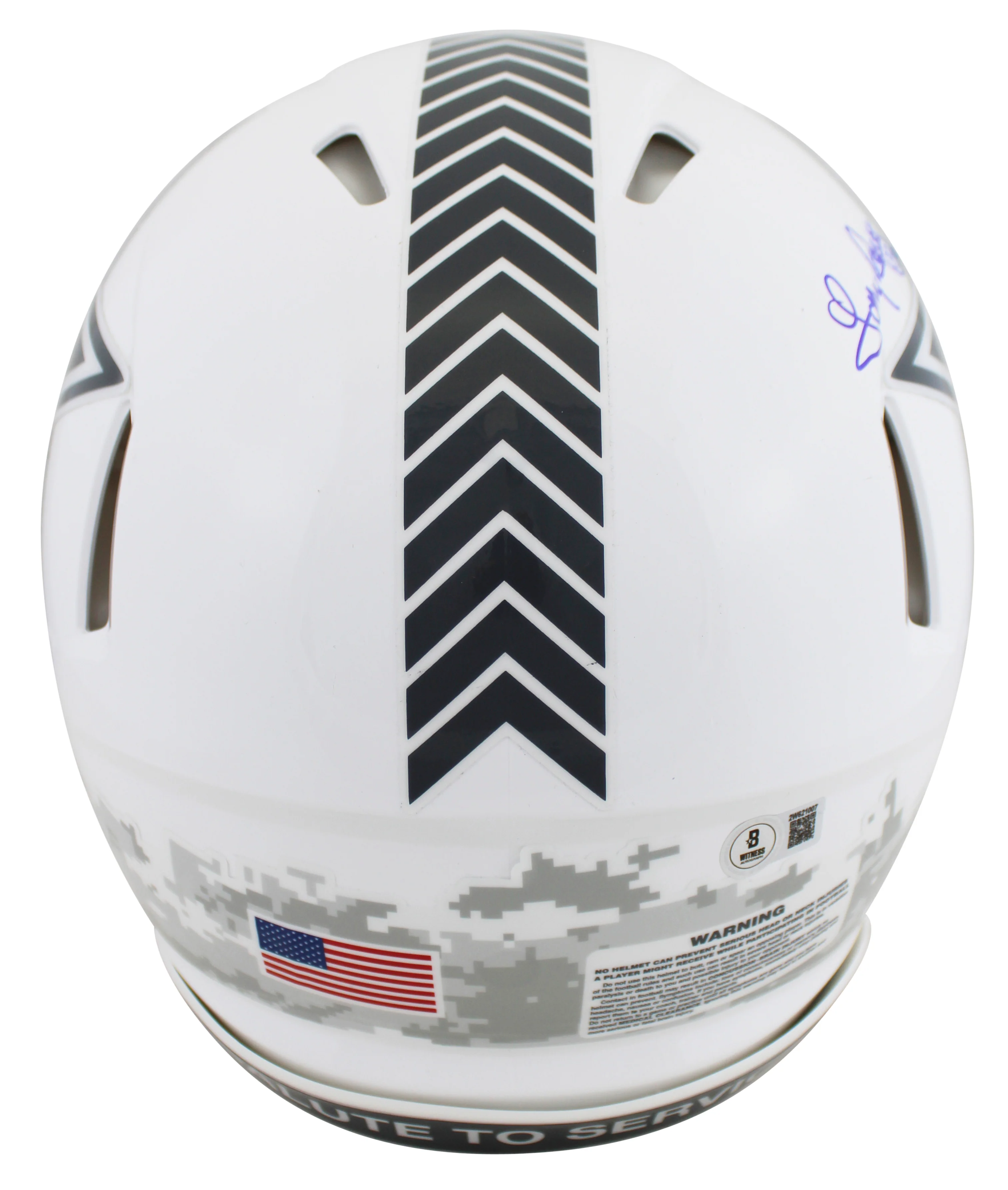 Cowboys Tony Dorsett Signed Salute To Service III F/S Speed Proline Helmet BAS W - Image 3