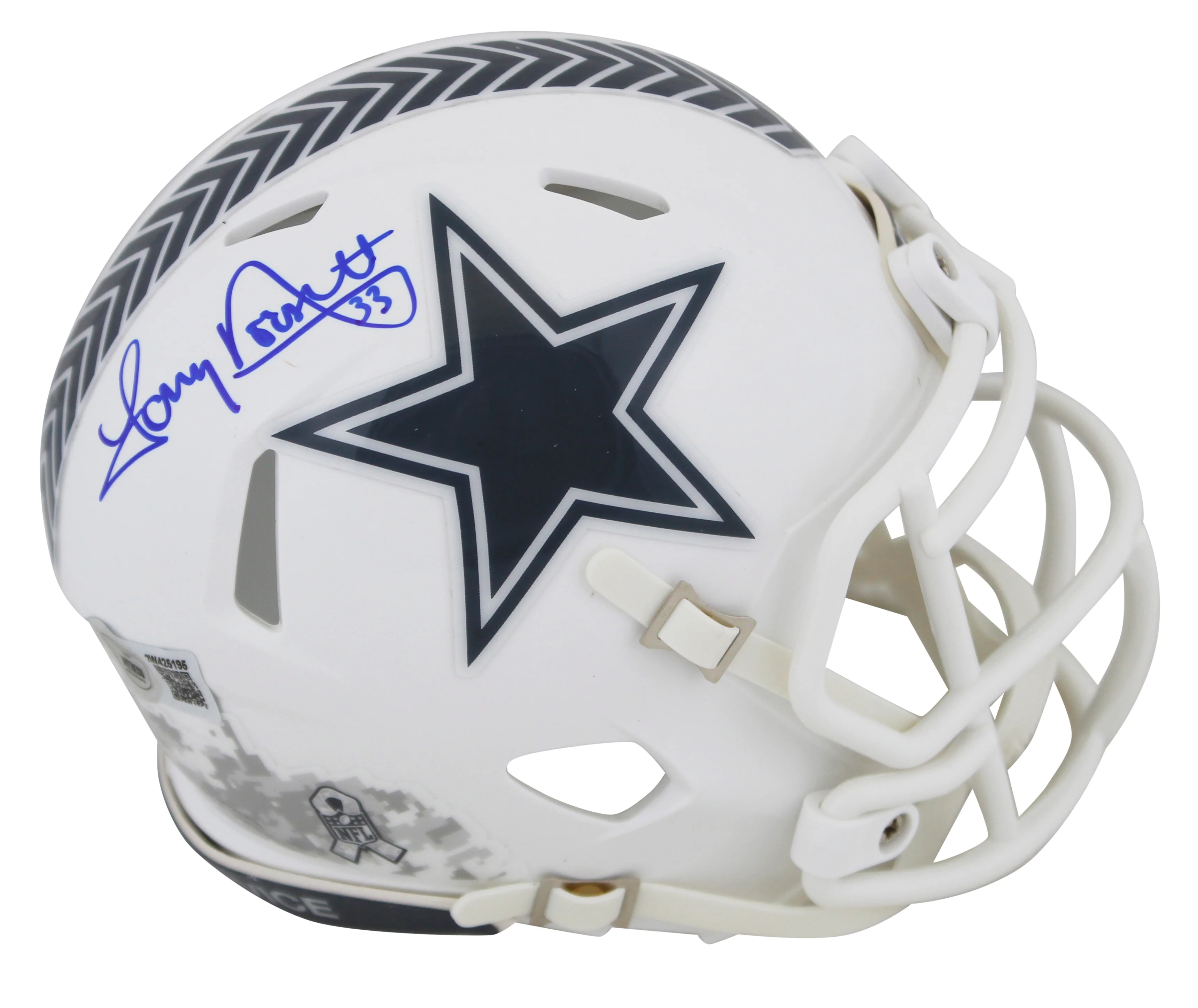 Cowboys Tony Dorsett Signed Salute To Service III Speed Mini Helmet BAS Witness - Image 2