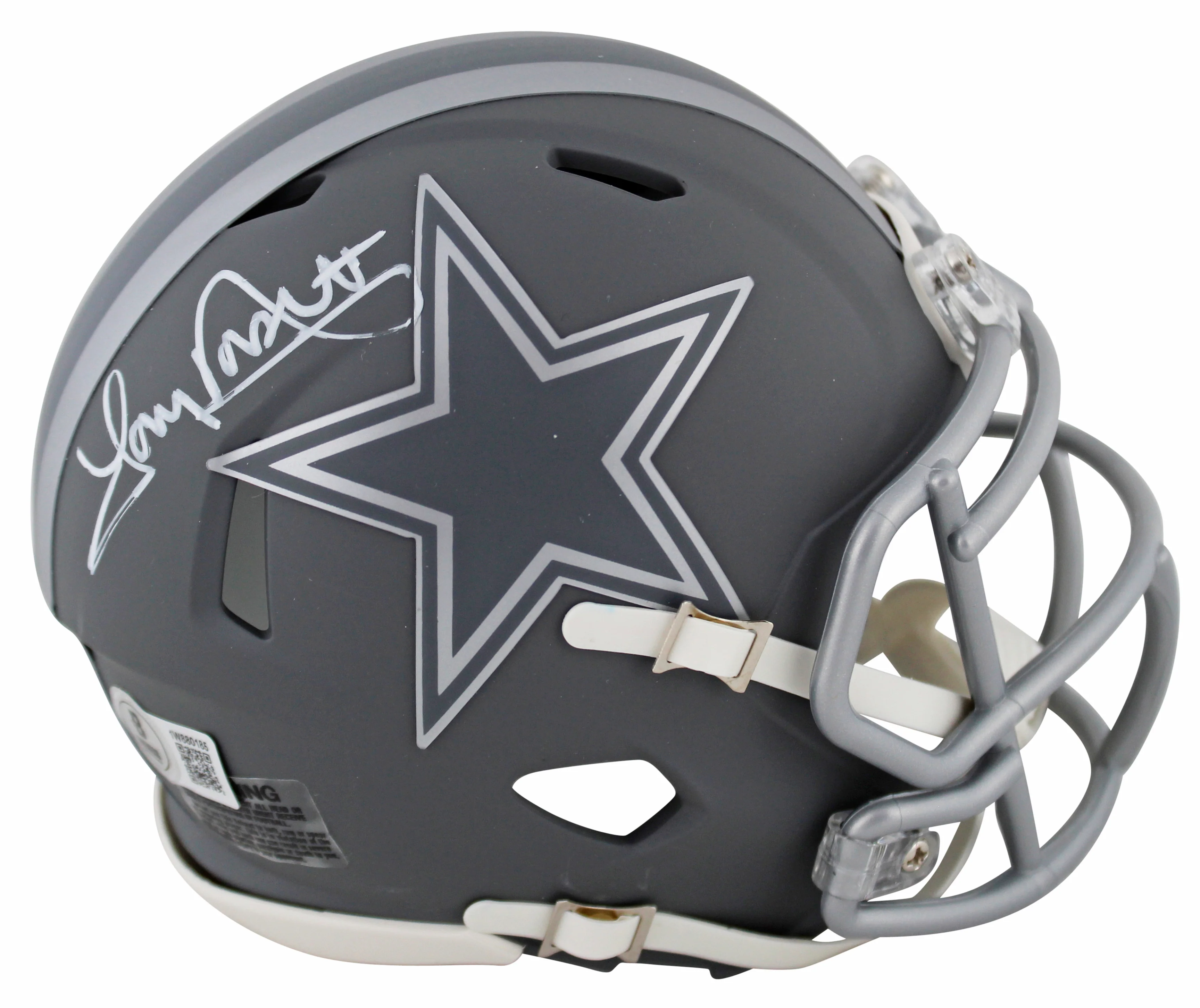 Cowboys Tony Dorsett Signed Slate Speed Mini Helmet W/ Case BAS Witnessed - Image 3