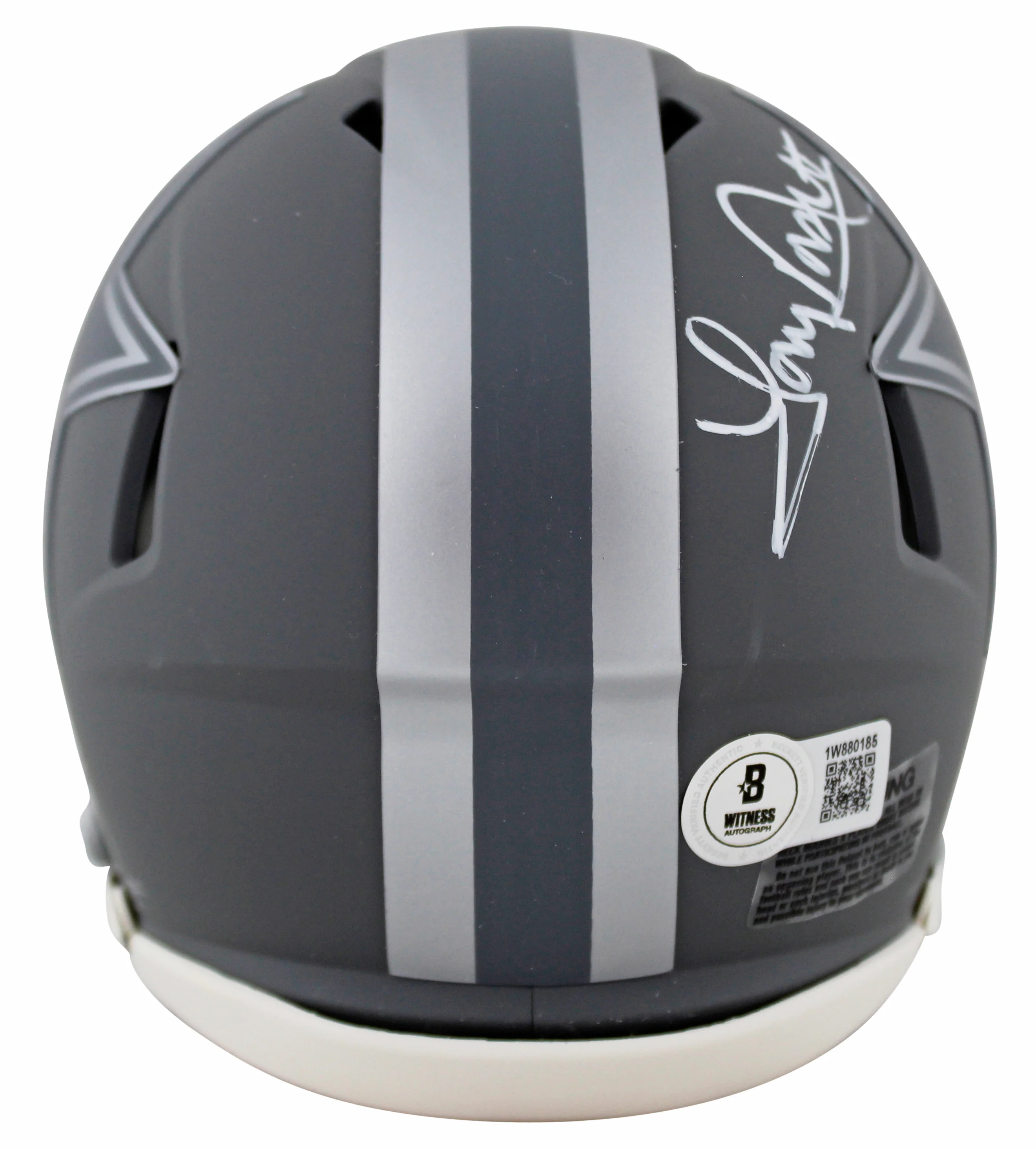 Cowboys Tony Dorsett Signed Slate Speed Mini Helmet W/ Case BAS Witnessed - Image 4