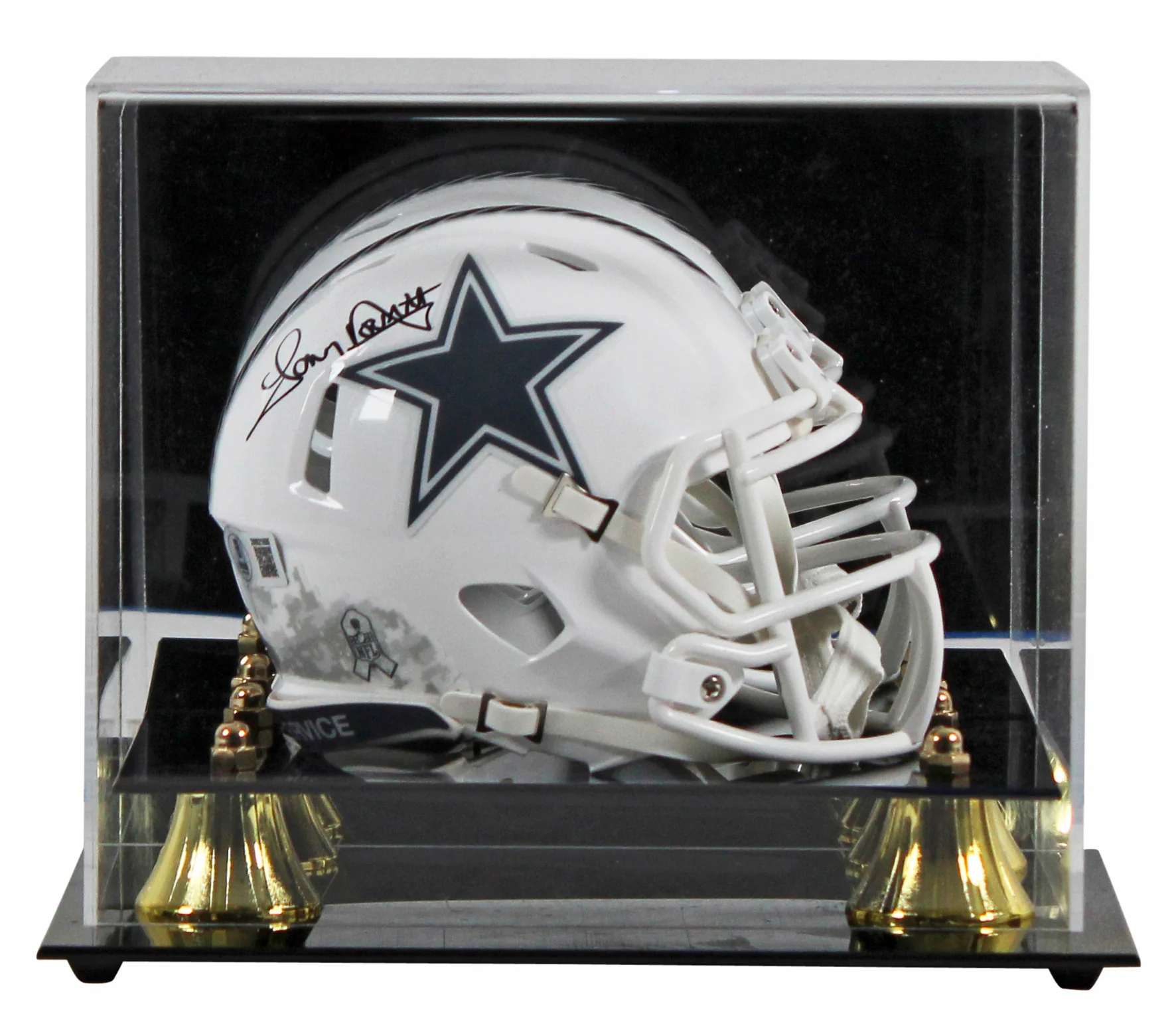 Cowboys Tony Dorsett Signed STS III Speed Mini Helmet W/ Case w/ Black Sig BAS W - Image 2