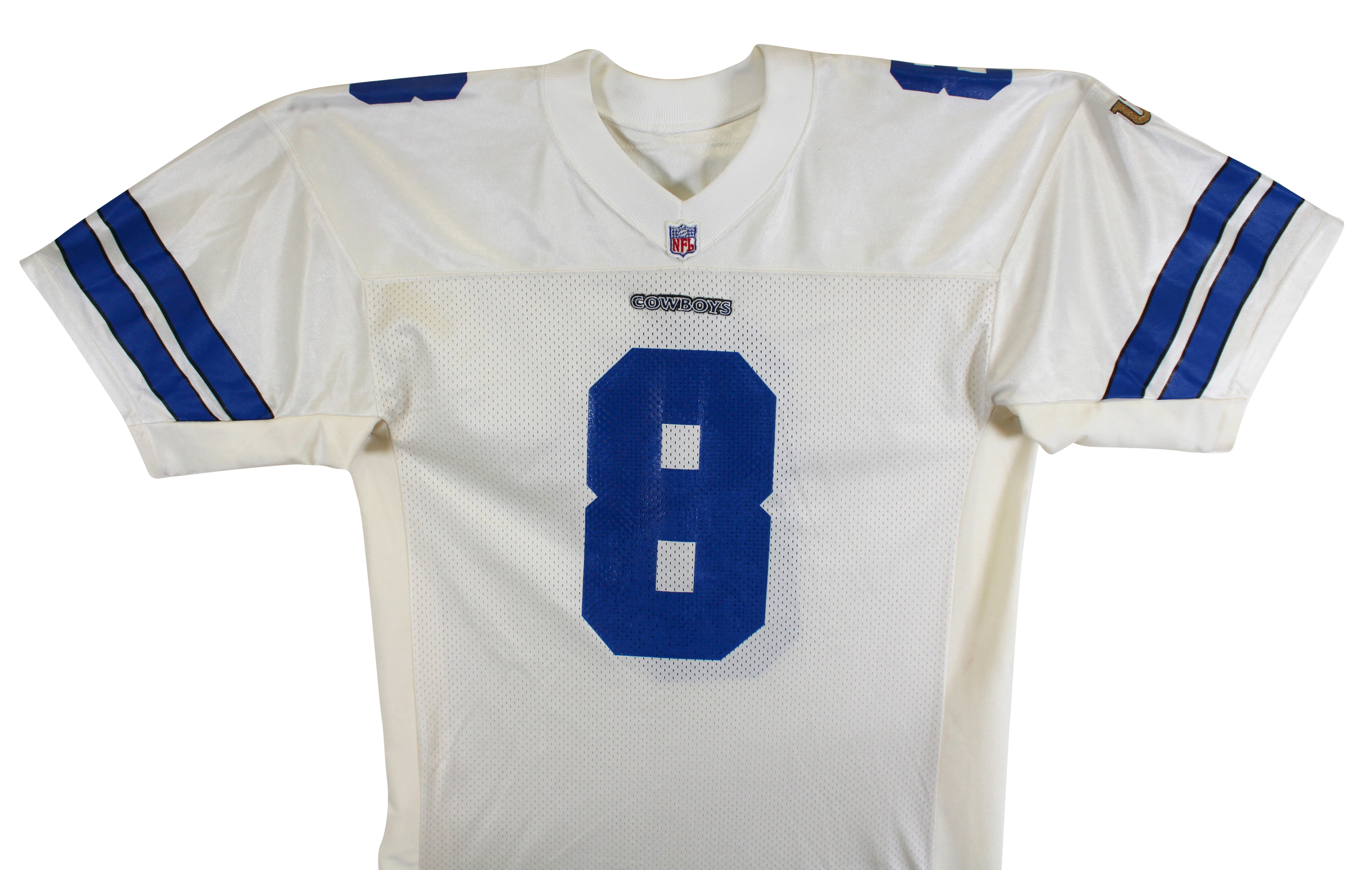 Cowboys Troy Aikman Authentic Signed White Wilson Authentic Jersey BAS #BU55012 - Image 4