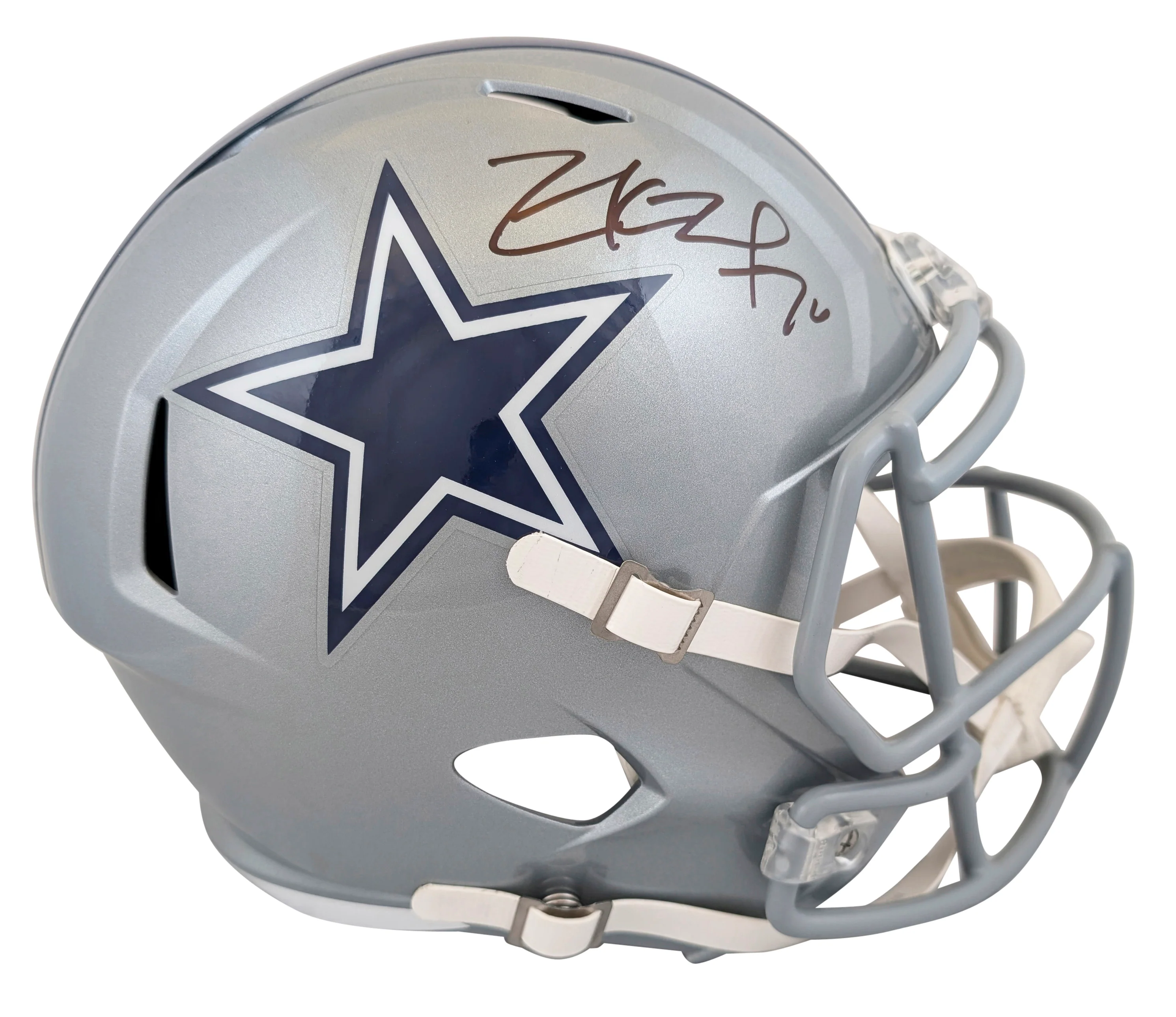 Cowboys Zack Martin Signed Full Size Speed Rep Helmet W/ Case BAS Witnessed - Image 3