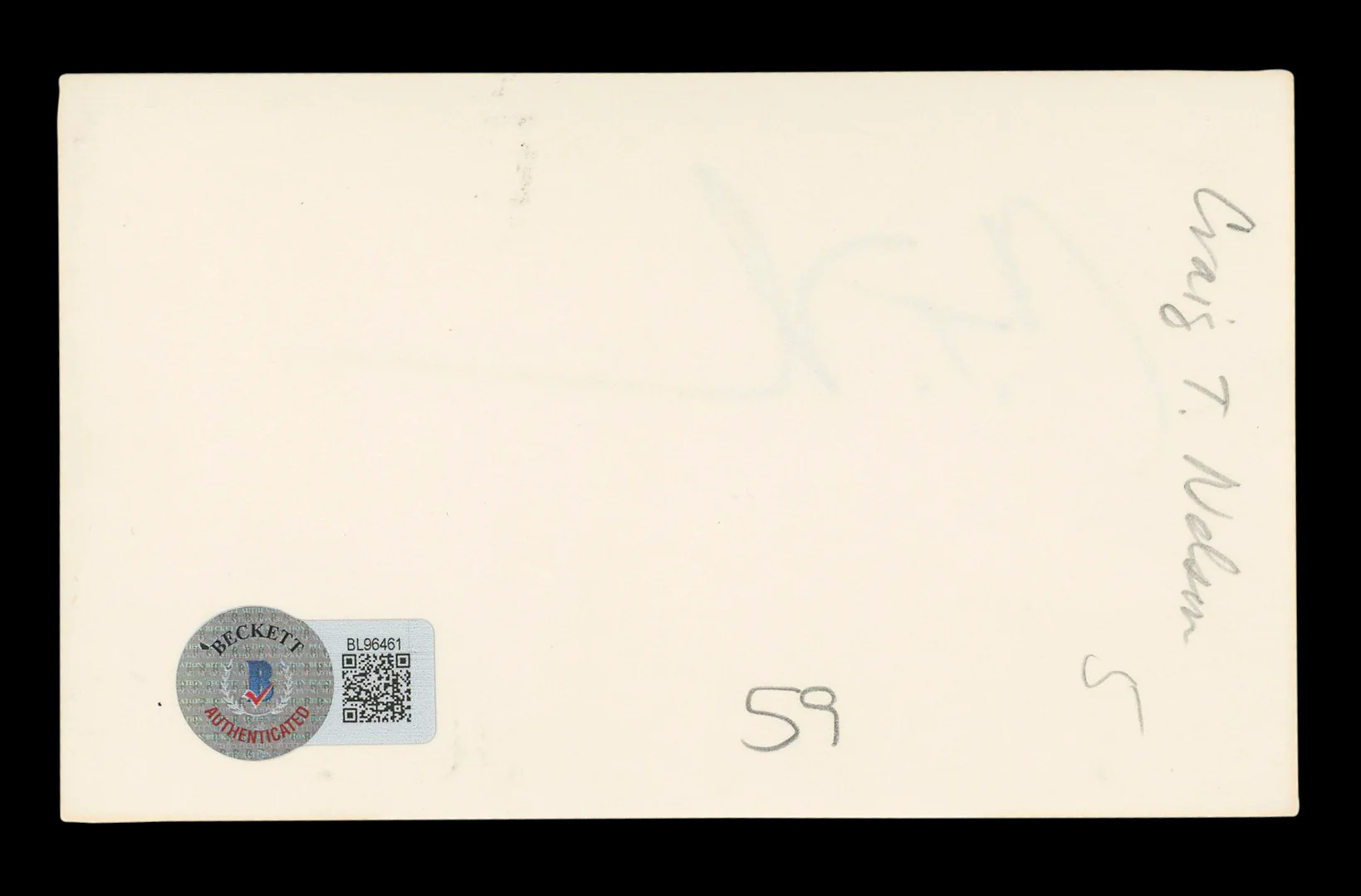Craig T. Nelson Coach Authentic Signed 3x5 Index Card Autographed BAS #BL96461 - Image 3