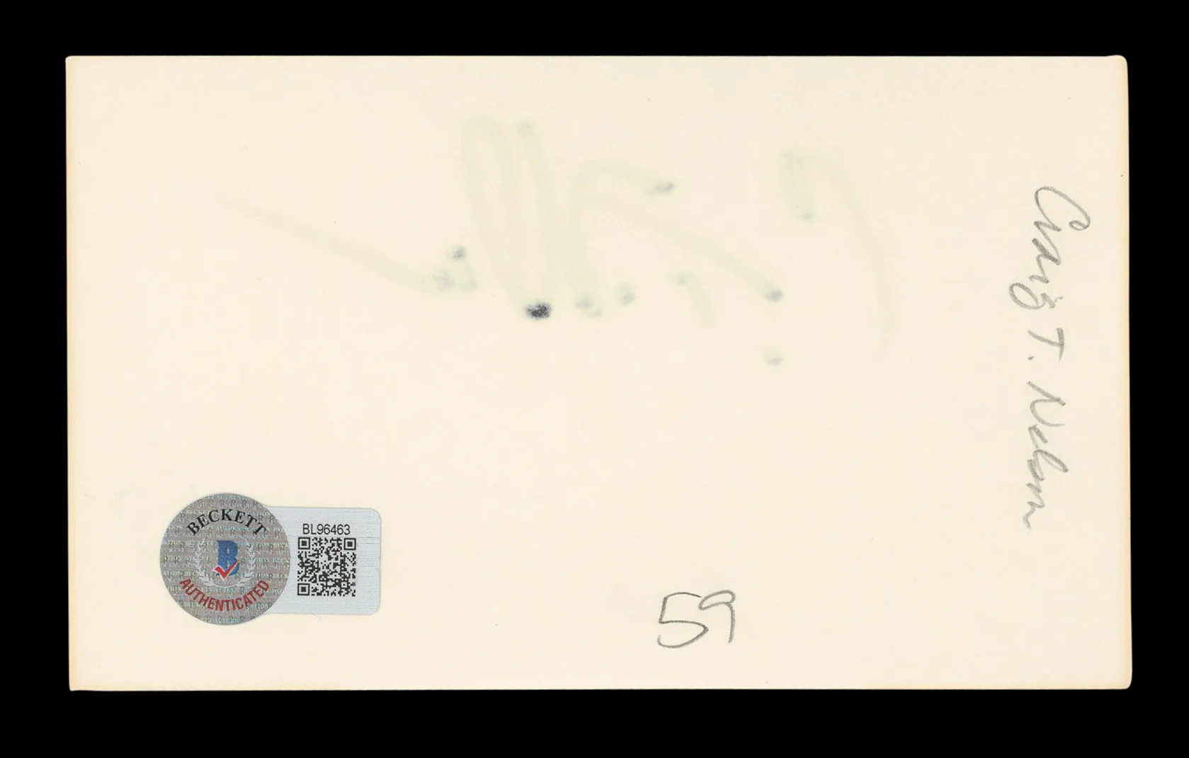 Craig T. Nelson Coach Authentic Signed 3x5 Index Card Autographed BAS #BL96463 - Image 3