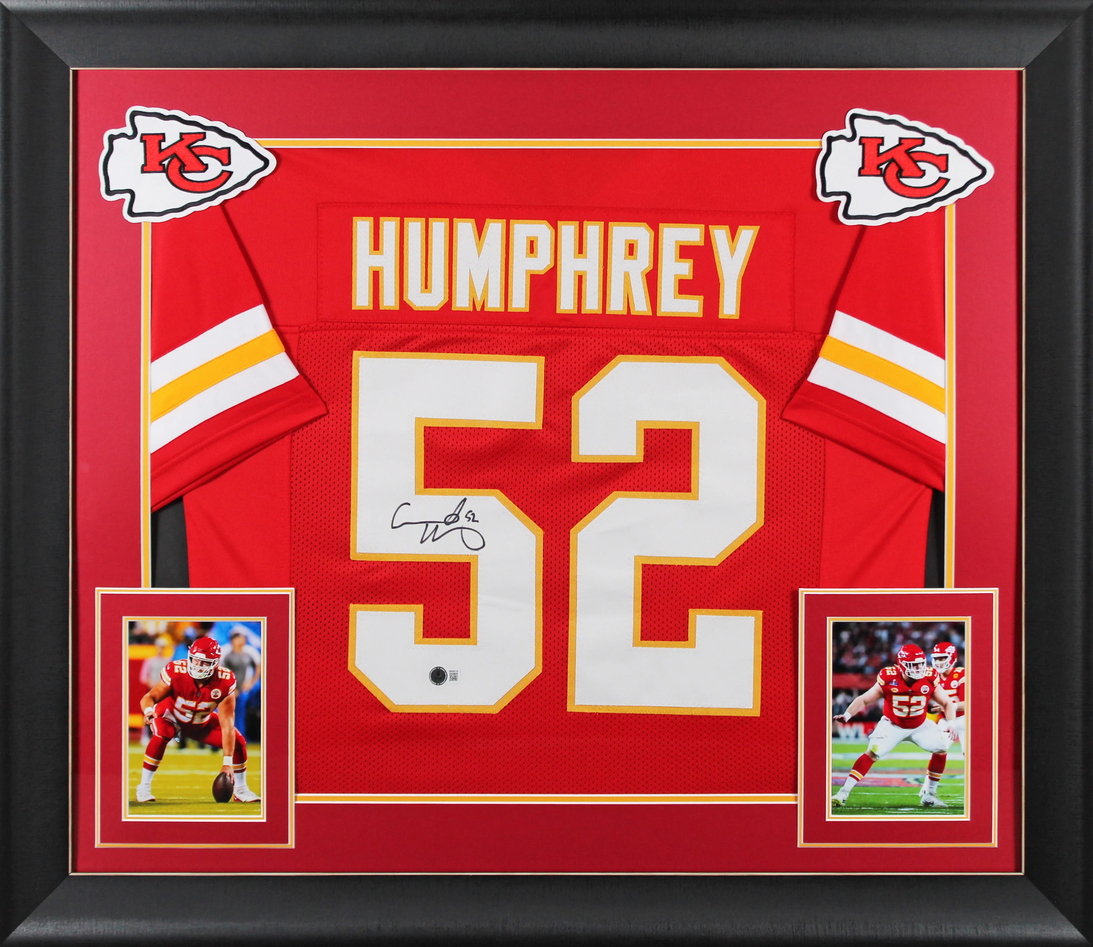Creed Humphrey Authentic Signed Red Pro Style Framed Jersey BAS Witnessed - Image 2
