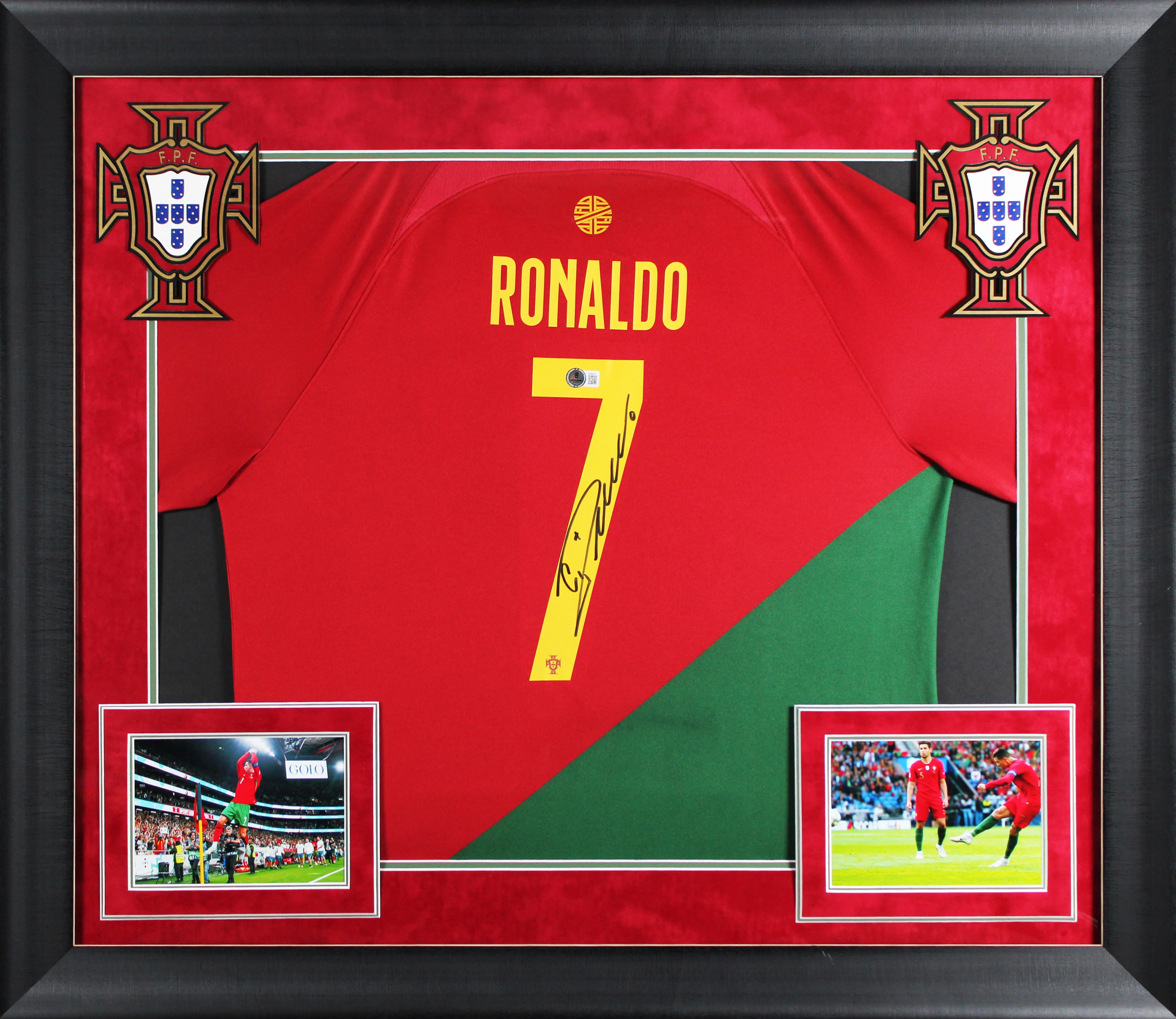 Cristiano Ronaldo Portugal Authentic Signed Red Nike Framed Jersey BAS #AE64201 - Image 2