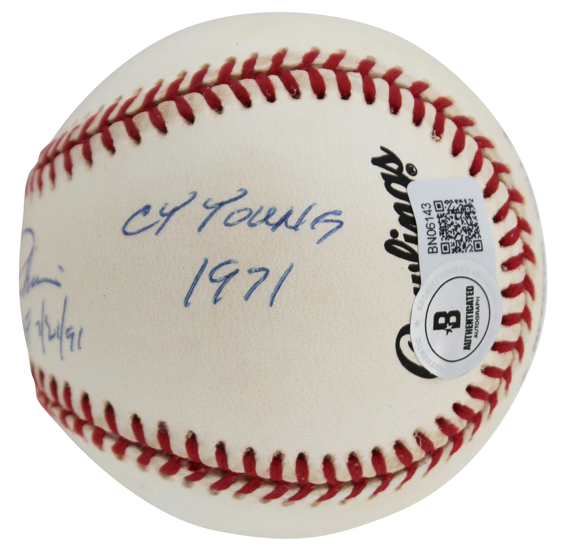 Cubs Fergie Jenkins "3x Insc" Authentic Signed Onl Baseball BAS #BN06143 - Image 5