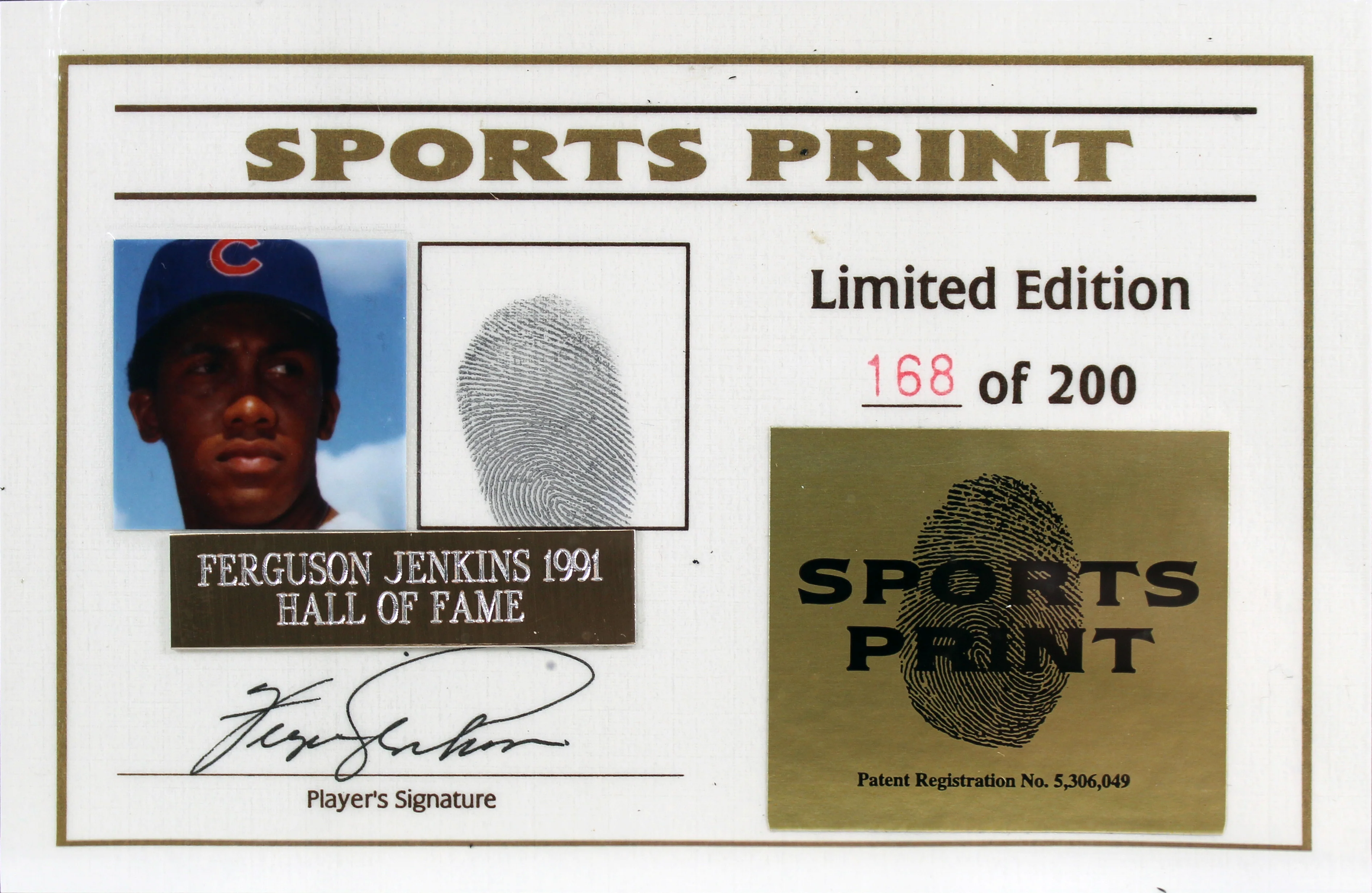 Cubs Fergie Jenkins Signed Thumbprint Baseball LE #'d/200 w/ Display Case BAS - Image 4
