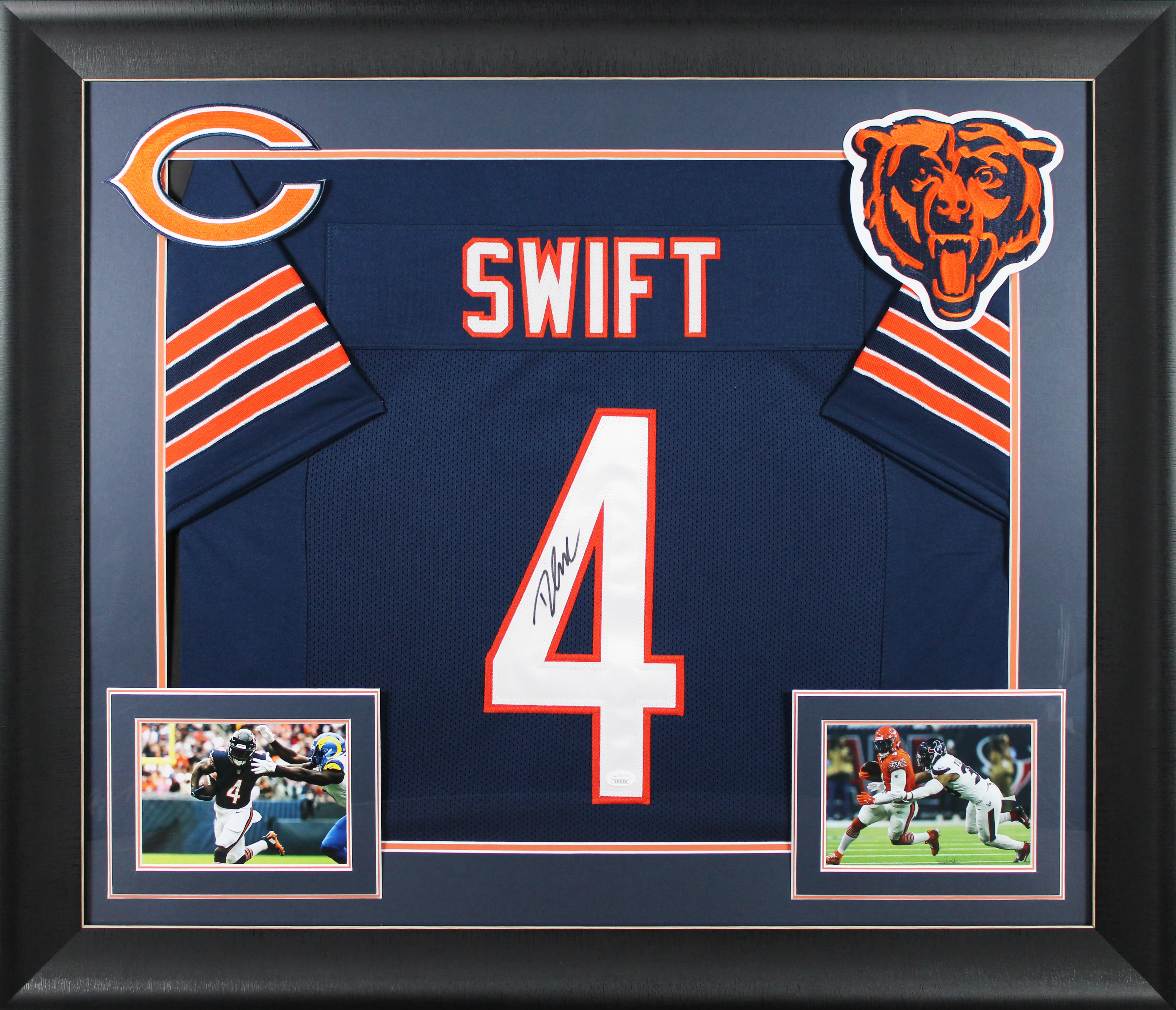 D'Andre Swift Authentic Signed Navy Blue Pro Style Framed Jersey JSA - Image 2