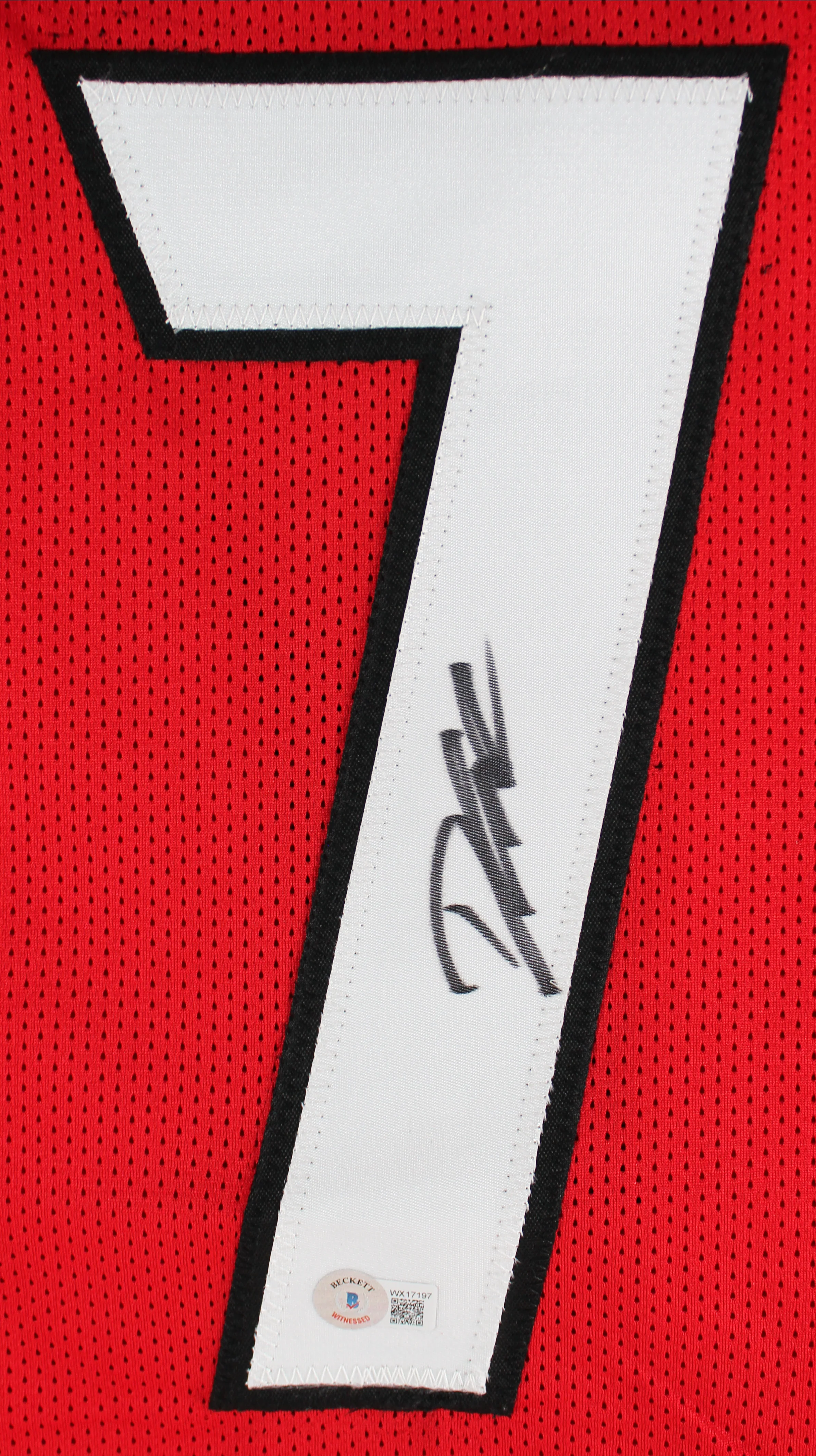 D'Andre Swift Authentic Signed Red Pro Style Jersey Autographed BAS Witnessed - Image 3