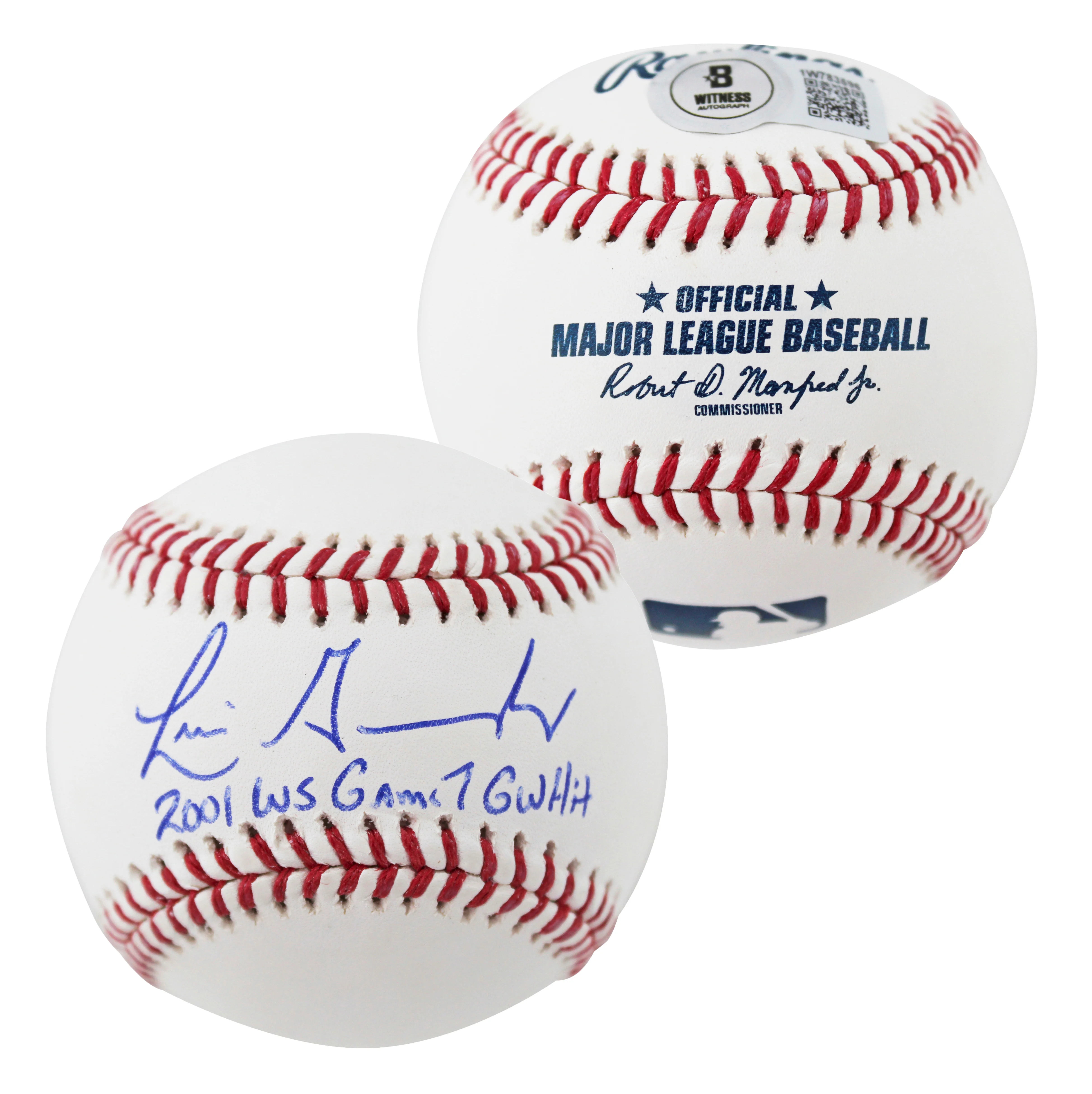 D-Backs Luis Gonzalez "2001 Ws G7 Gw Hit" Signed Authentic OML Baseball BAS - Image 2