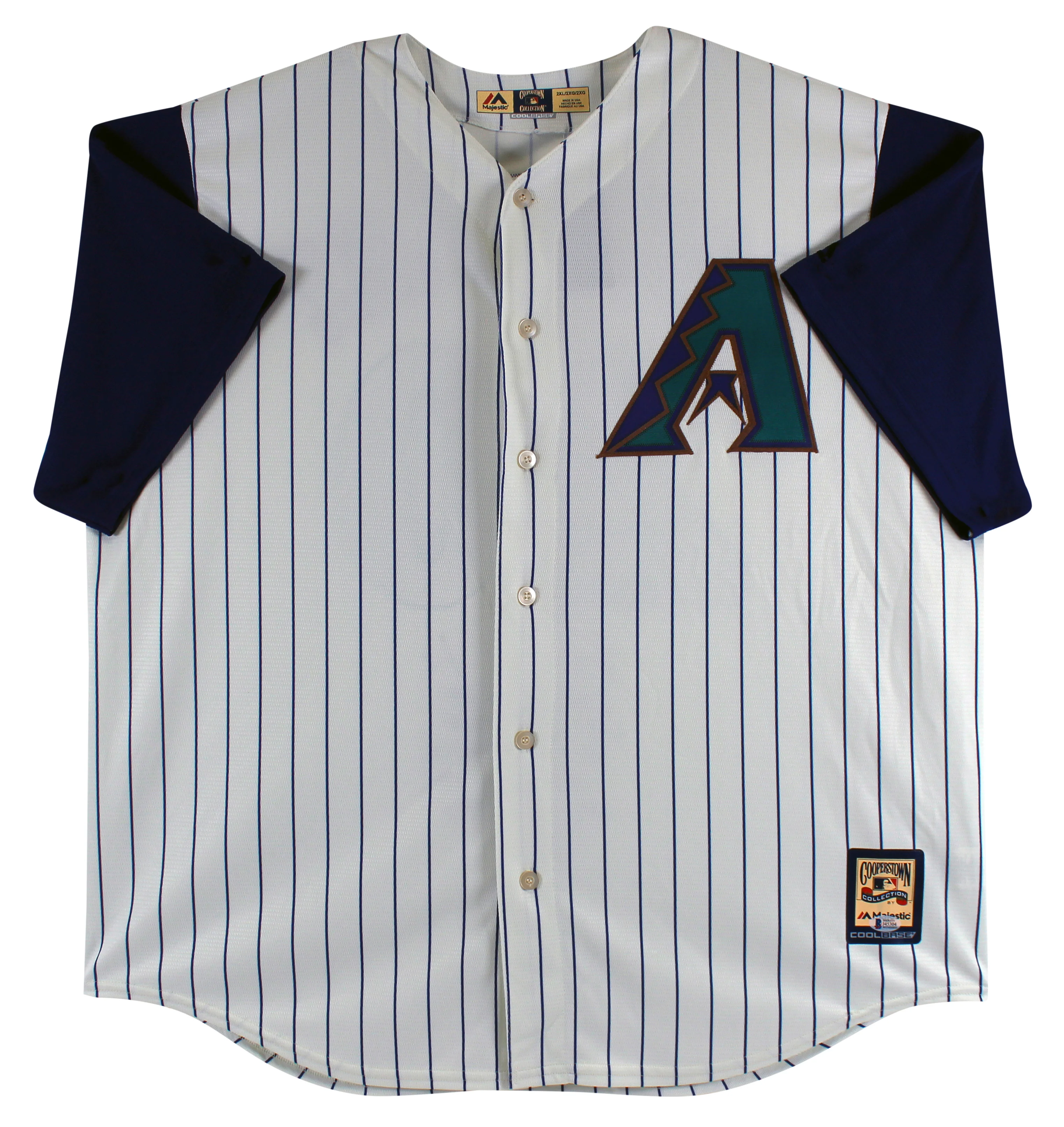 D-Backs Luis Gonzalez "Career Stat" Signed Majestic Coolbase Jersey BAS Witness - Image 4