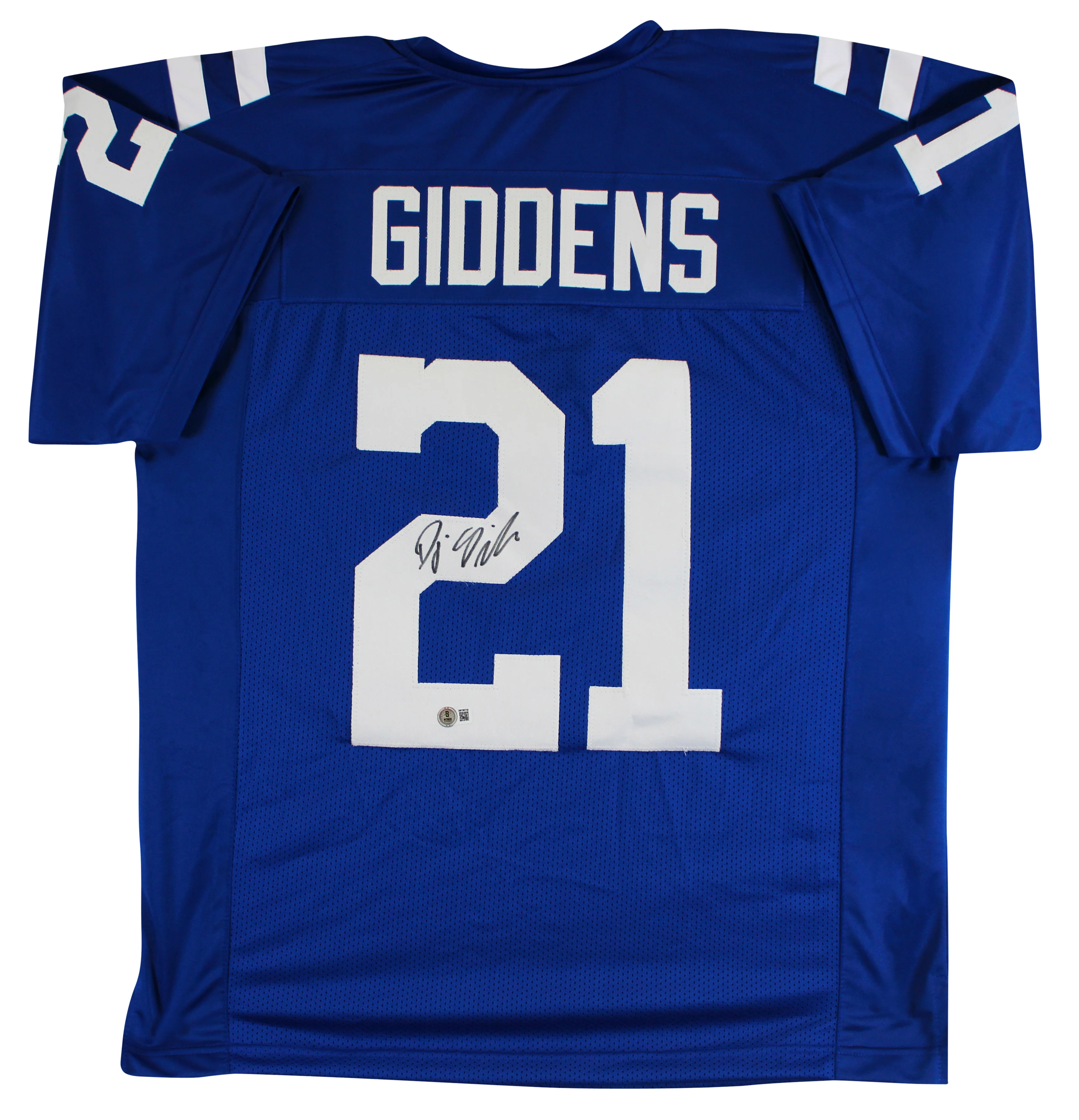 D.J. Giddens Authentic Signed Blue Pro Style Jersey Autographed BAS Witnessed - Image 2
