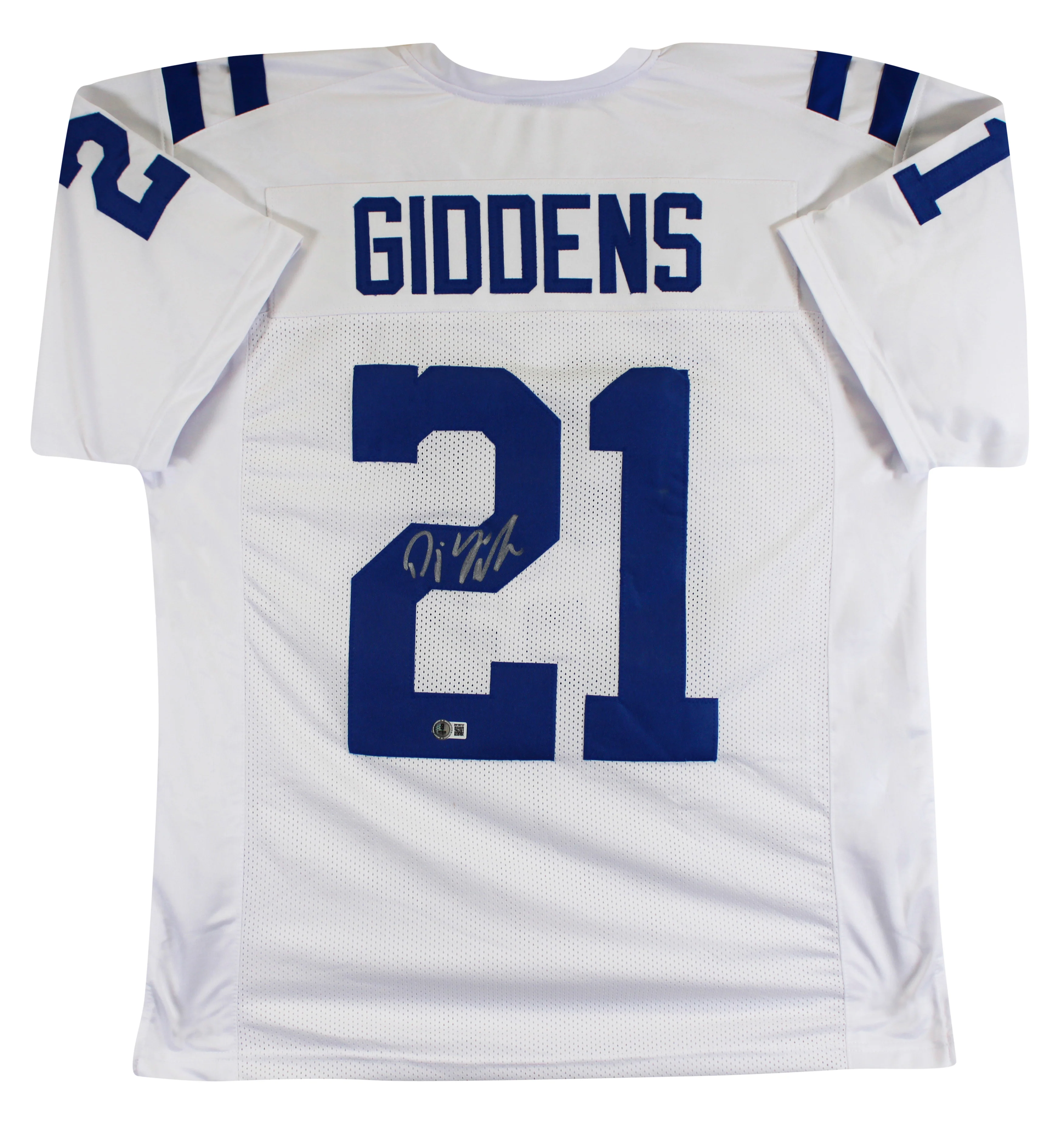 D.J. Giddens Authentic Signed White Pro Style Jersey Autographed BAS Witnessed - Image 2