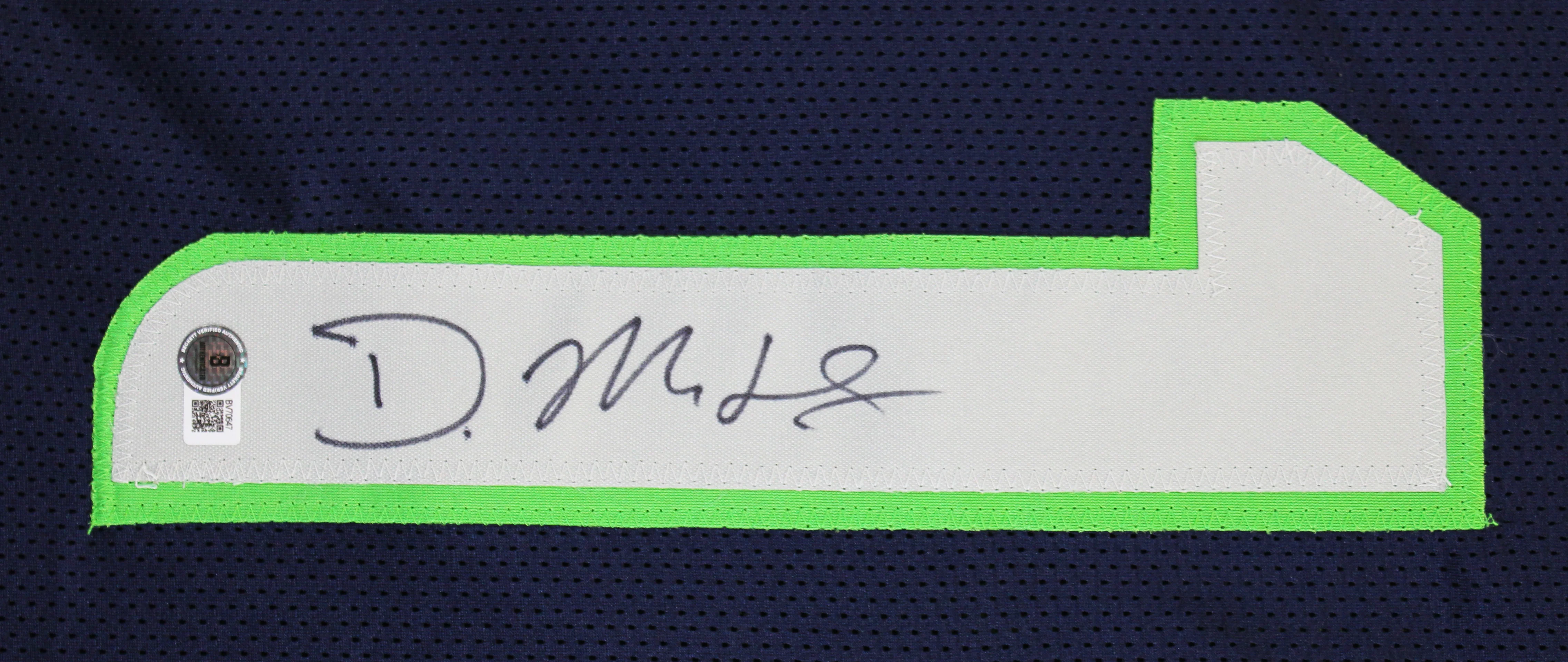 D.K. Metcalf Authentic Signed Navy Blue Pro Style Framed Jersey BAS 2 - Image 3