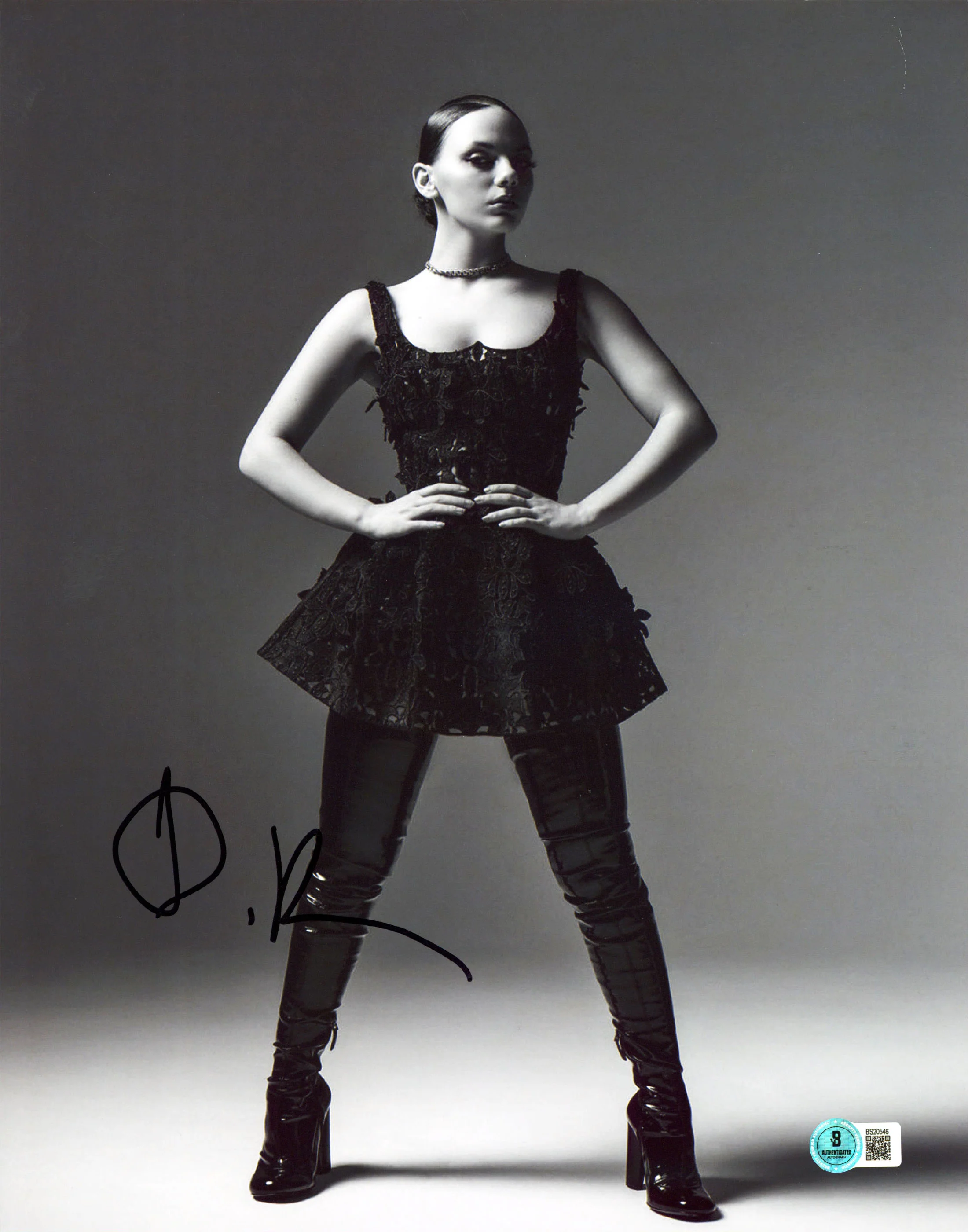 Dafne Keen Logan Authentic Signed 11x14 Black & White Photo BAS #BS20546