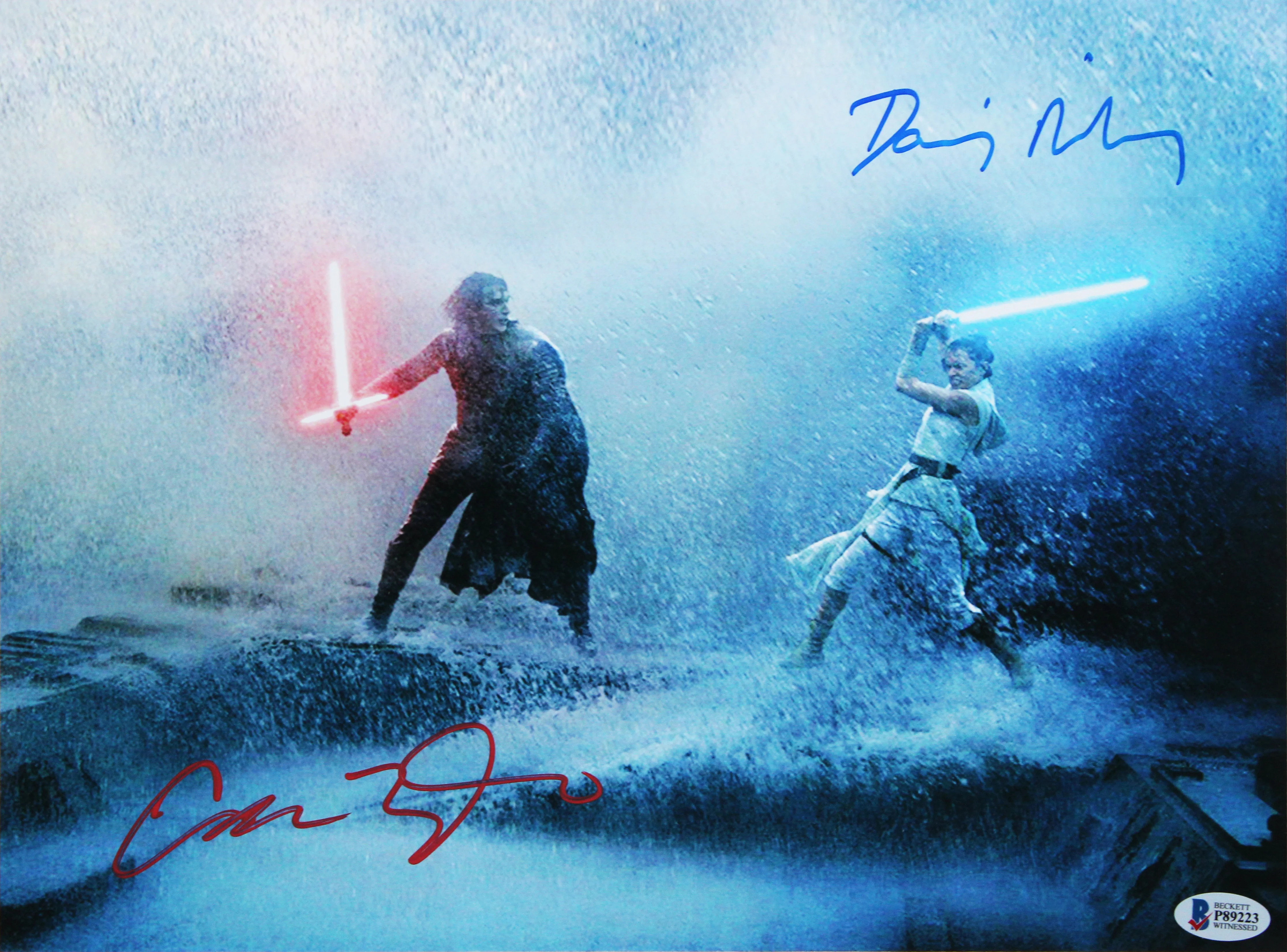 Daisy Ridley & Adam Driver Star Wars Authentic Signed 11x14 Framed Photo BAS - Image 3