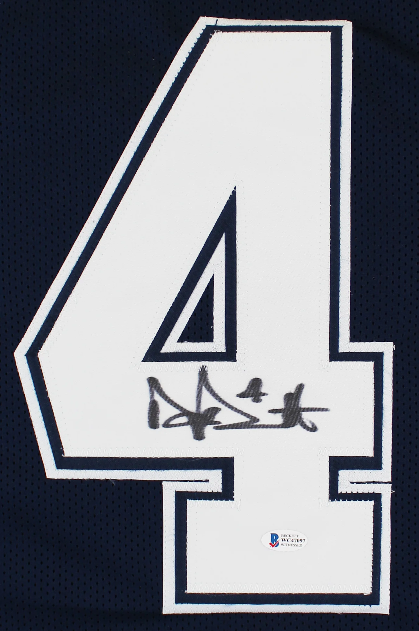 Dak Prescott Authentic Signed Navy Blue Pro Style Framed Jersey BAS Witnessed - Image 3