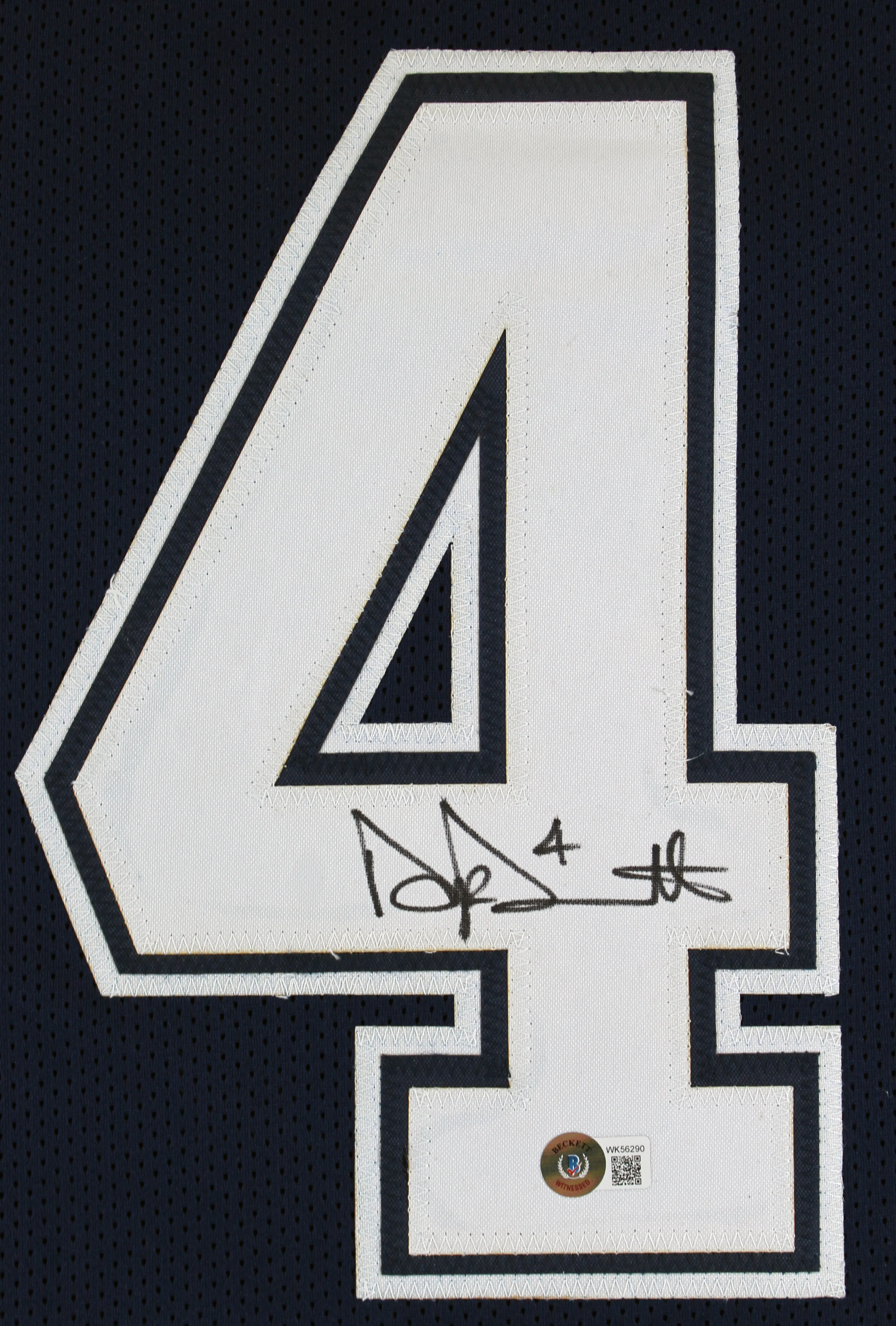 Dak Prescott Authentic Signed Navy Blue Pro Style Jersey Autographed BAS Witness - Image 3