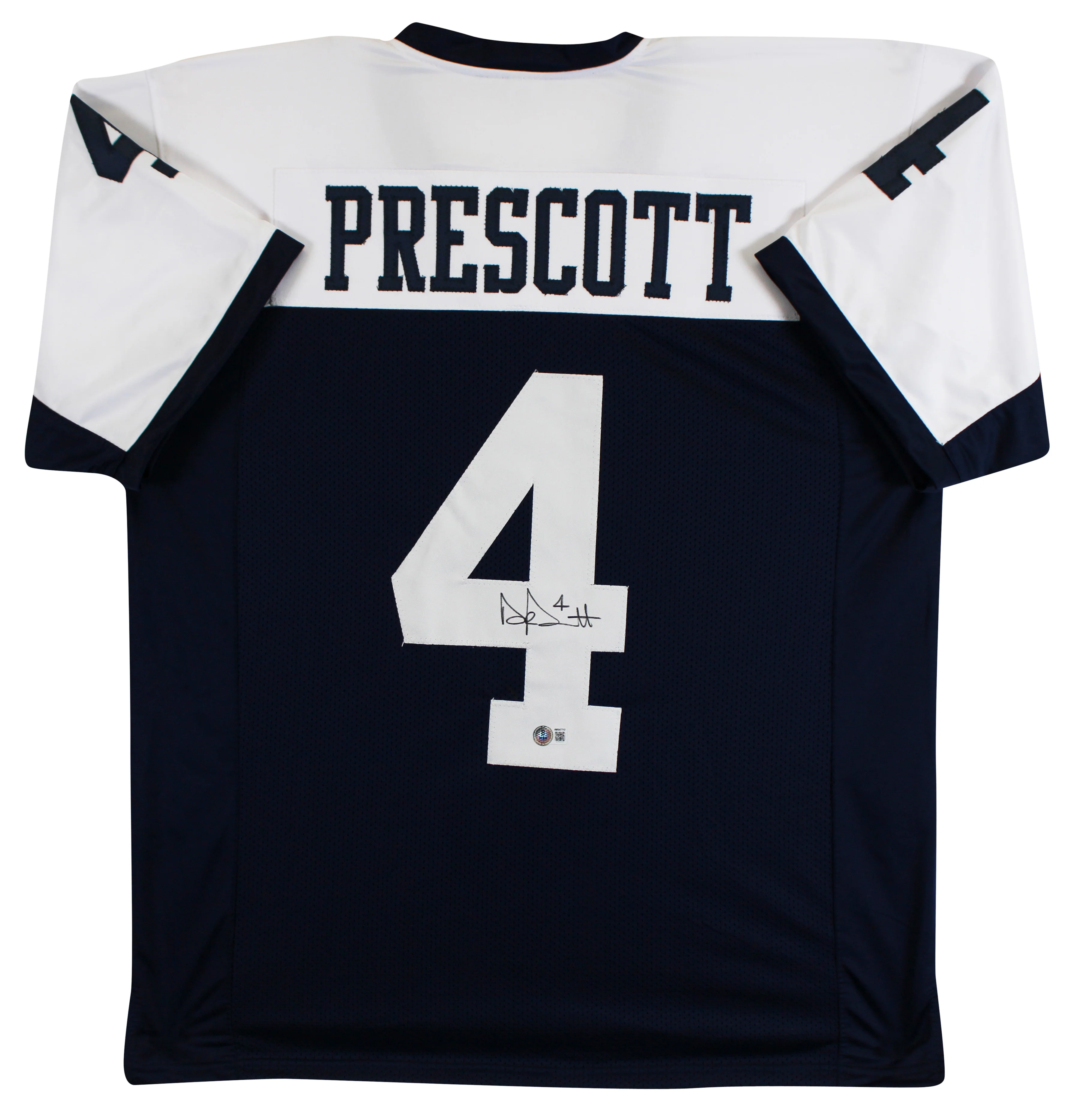 Dak Prescott Authentic Signed Navy Thanksgiving Pro Style Jersey BAS Witnessed - Image 2