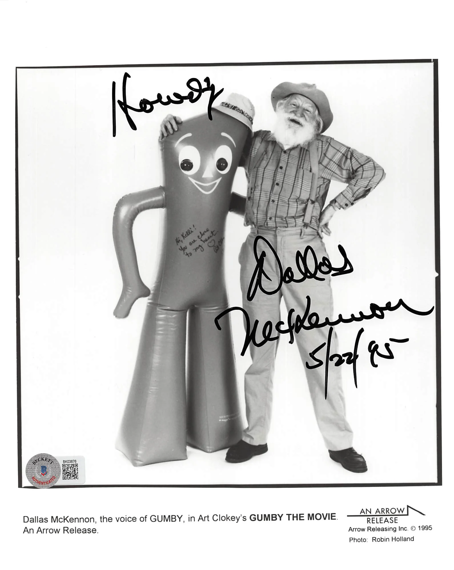 Dallas McKennon Gumby "Howdy" Authentic Signed 8x10 Photo BAS #BK03876 - Image 2