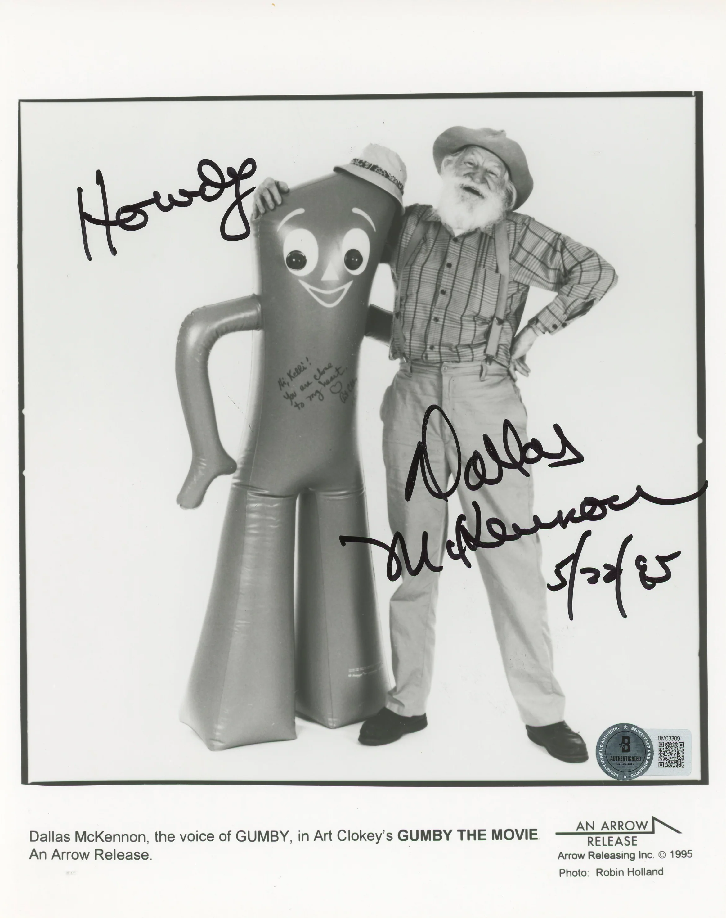 Dallas McKennon Gumby "Howdy" Signed 8x10 Photo Autographed BAS #BM03309
