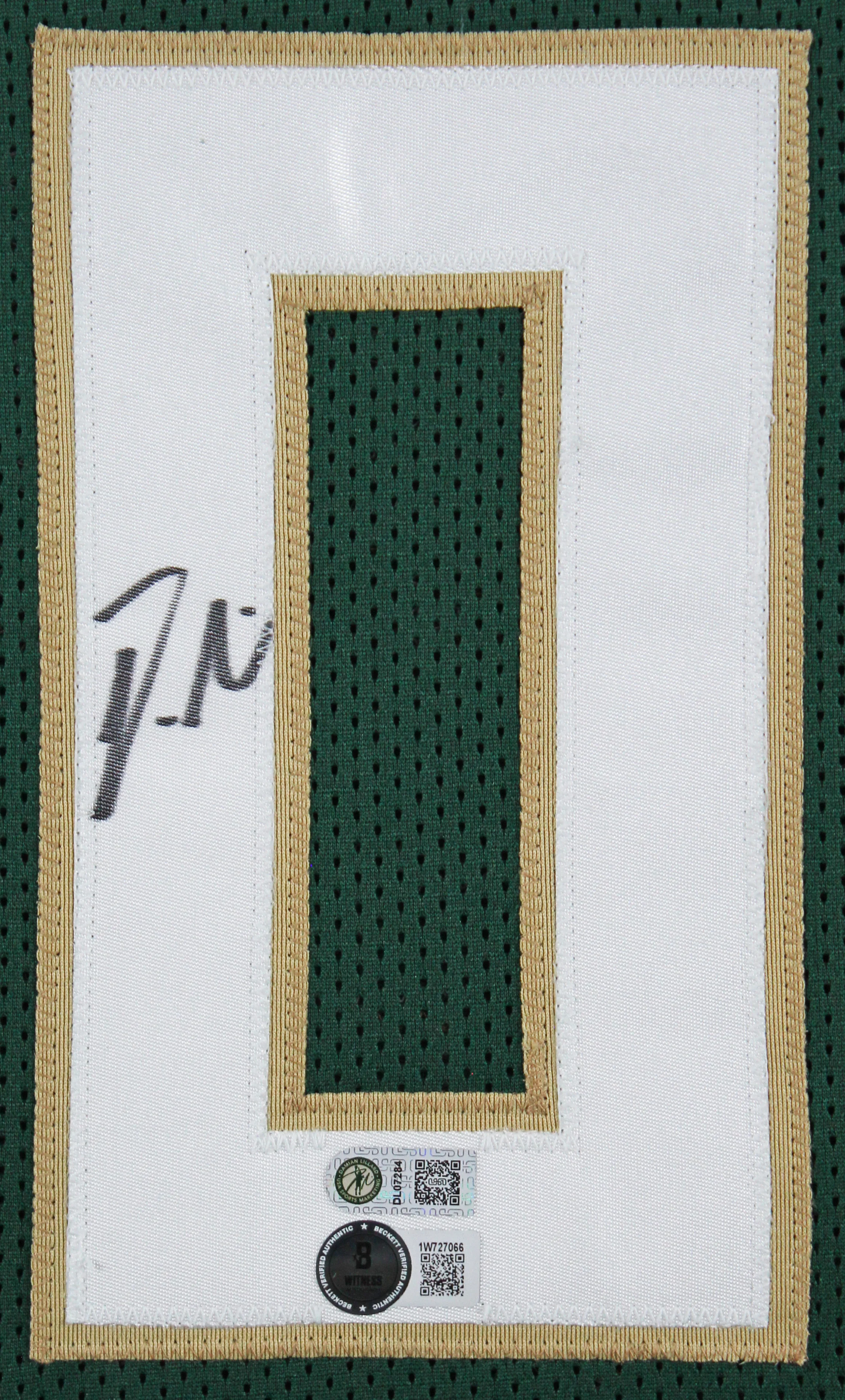 Damian Lillard Authentic Signed Green Pro Style Framed Jersey BAS Witnessed - Image 3