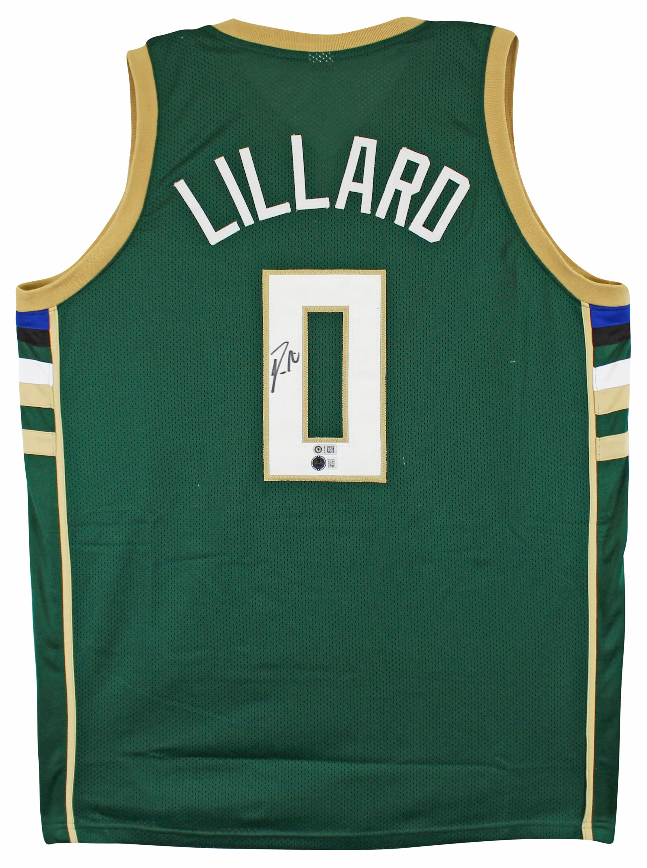 Damian Lillard Authentic Signed Green Pro Style Jersey Autographed BAS Witnessed - Image 2