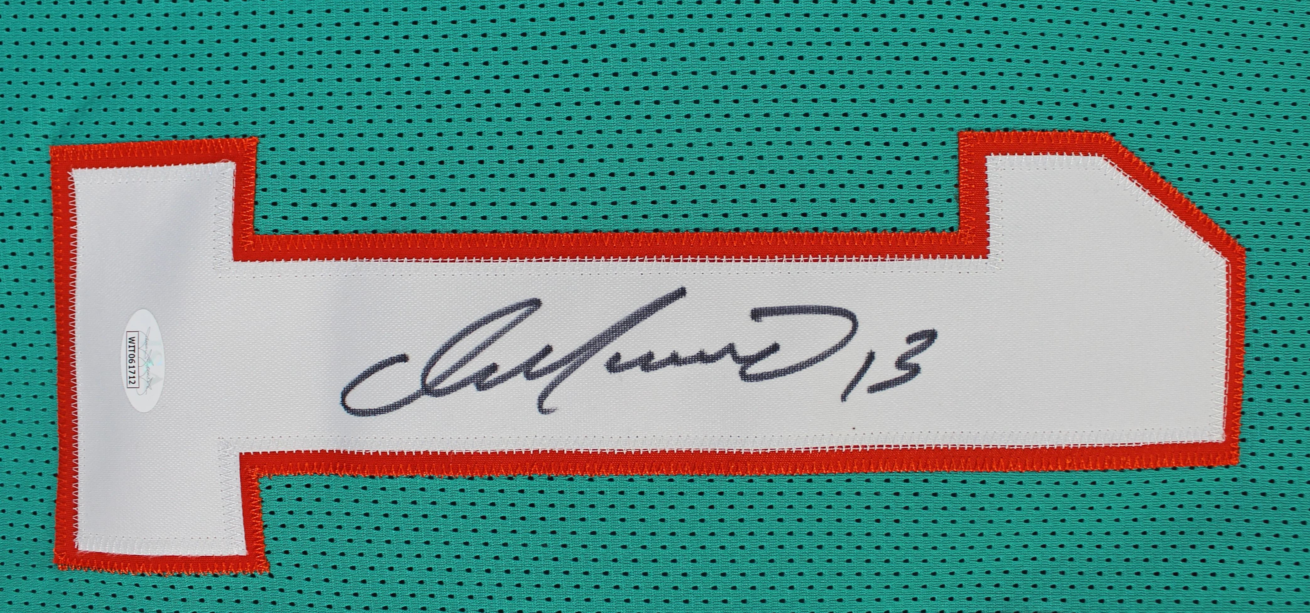 Dan Marino Authentic Signed Teal Pro Style Framed Jersey Autographed JSA Witness - Image 3