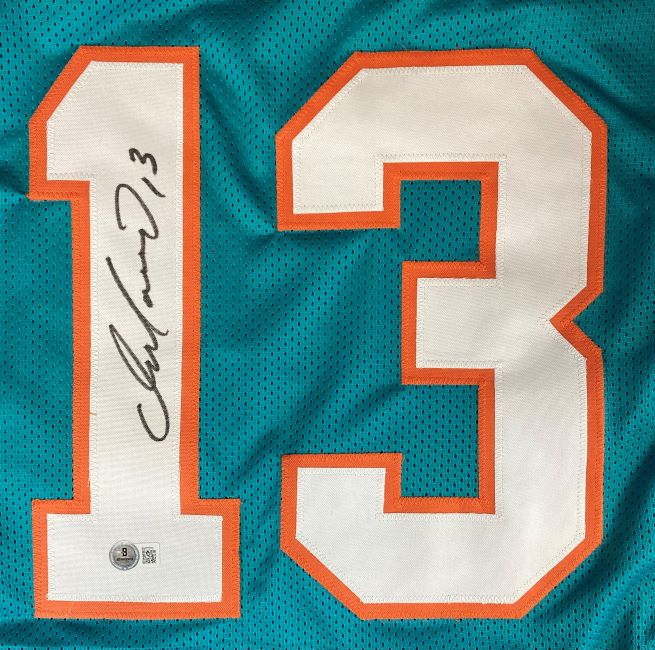 Dan Marino Miami Signed Teal Football Jersey BAS ITP - Image 2