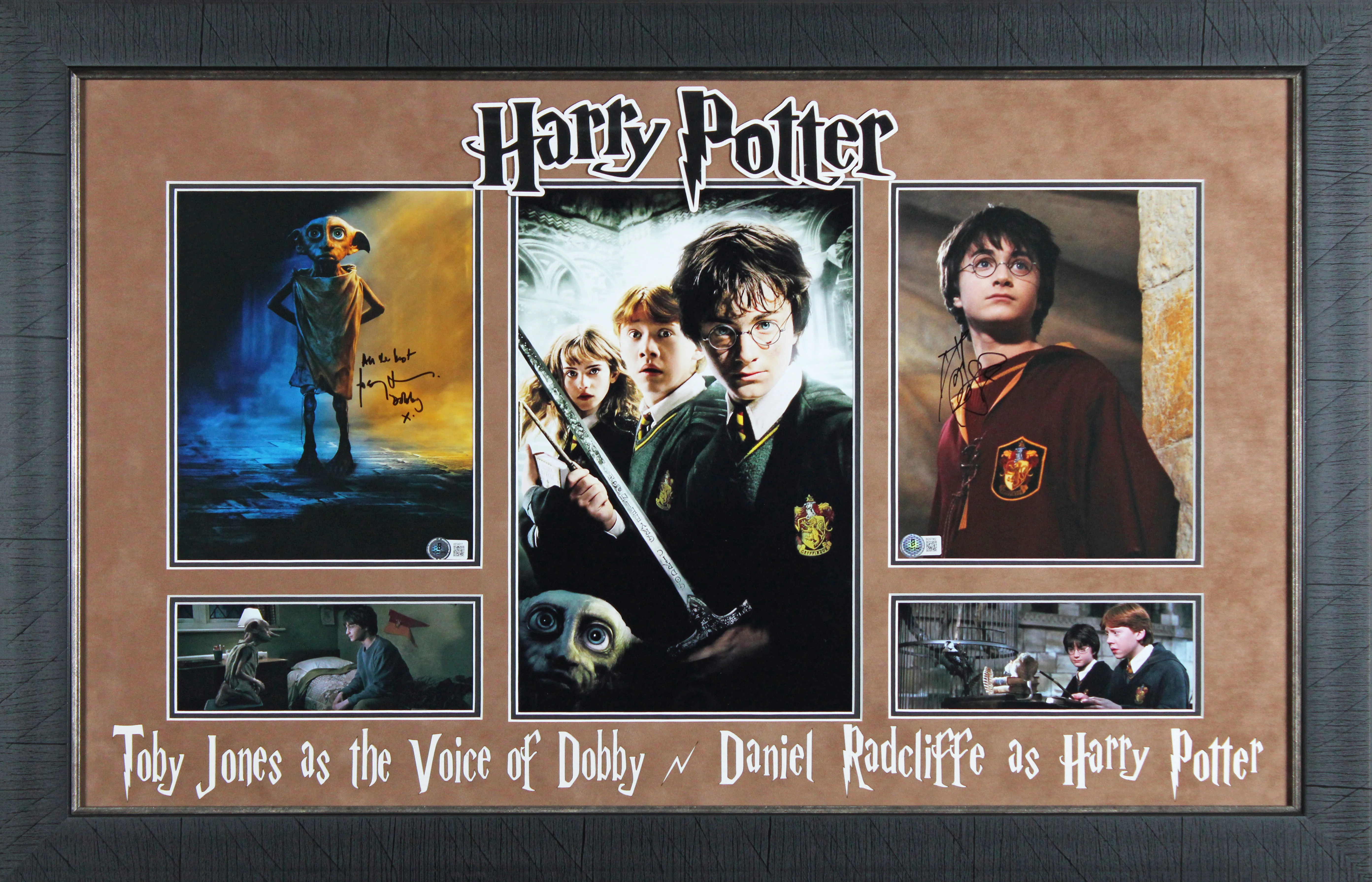 Daniel Radcliffe & Toby Jones Harry Potter Signed 8x10 Photo Framed Display BAS