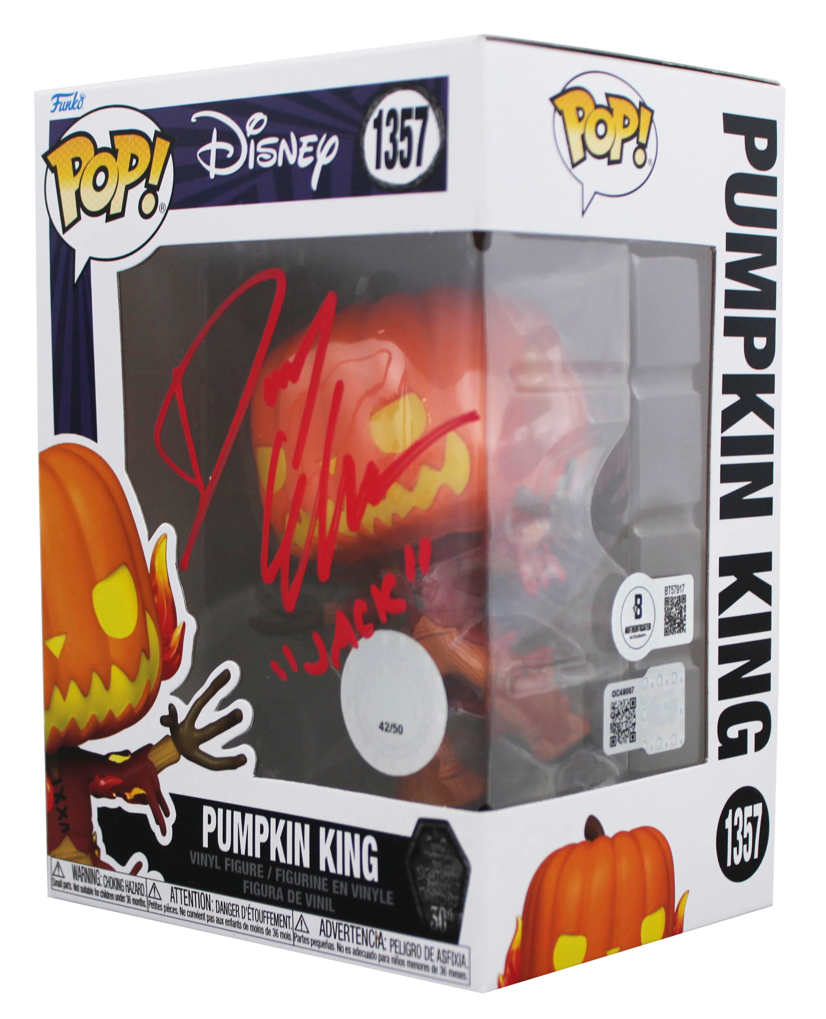 Danny Elfman "Jack" Signed Pumpkin King #1357 Funko Pop Figure BAS #BT57917 - Image 3
