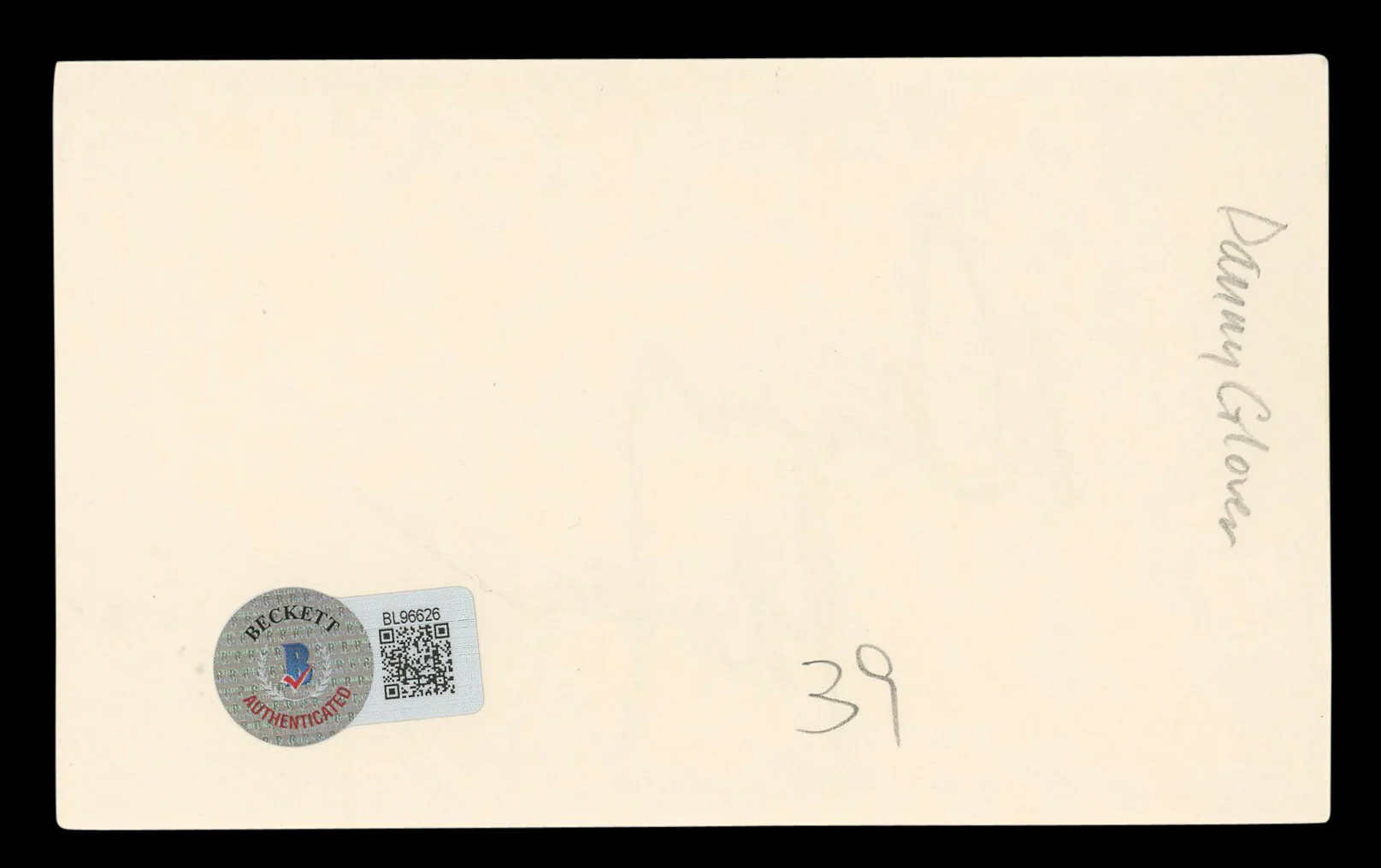 Danny Glover Lethal Weapon Signed 3x5 Index Card Autographed BAS #BL96626 - Image 3