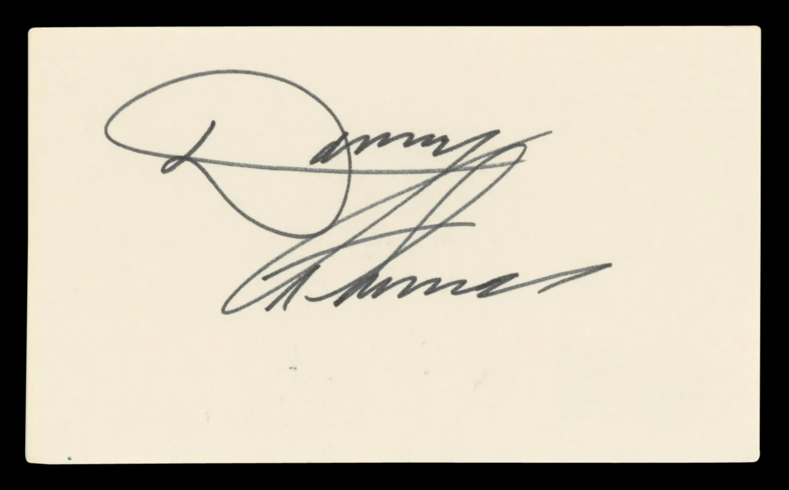 Danny Thomas The Danny Thomas Show Authentic Signed 3x5 Index Card BAS #BV03482 - Image 2