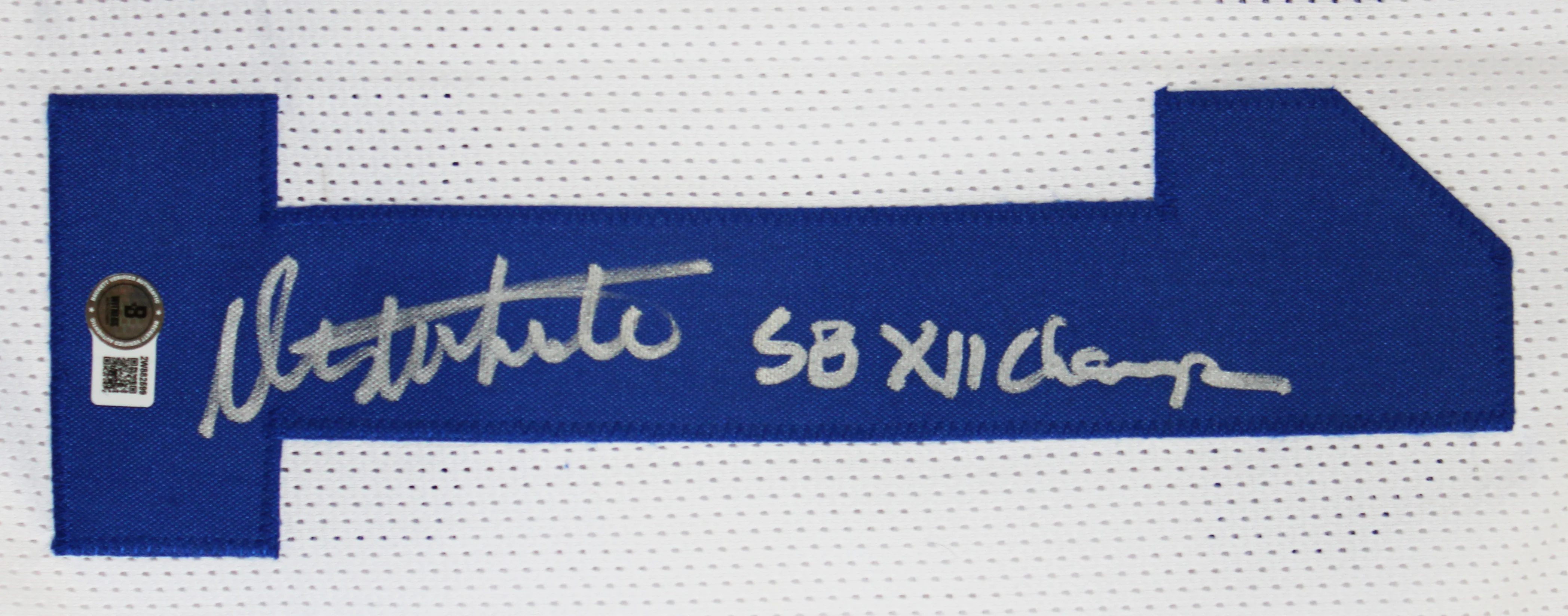 Danny White "SB XII Champs" Signed White Pro Style Jersey BAS Witnessed 2 - Image 3