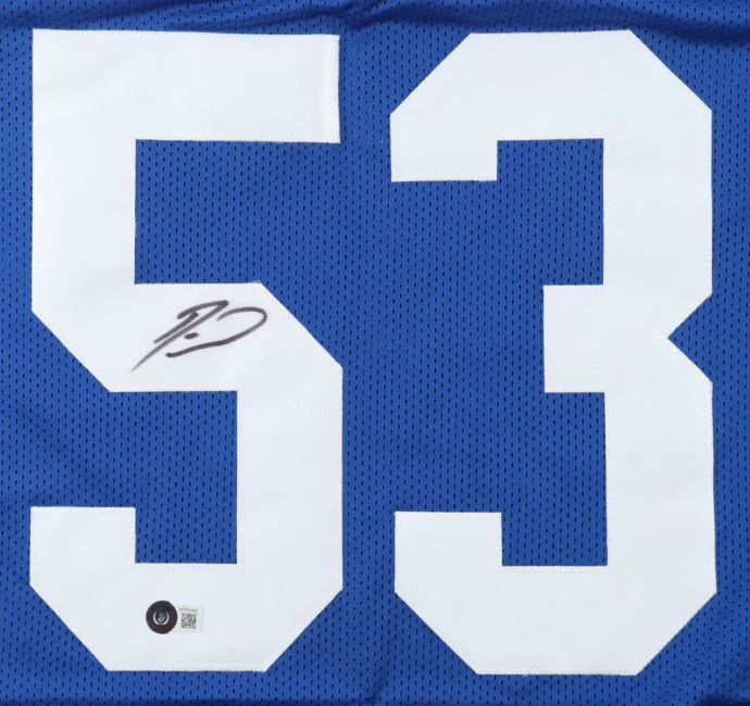 Darius Leonard Indianapolis Signed Blue Football Jersey BAS - Image 2