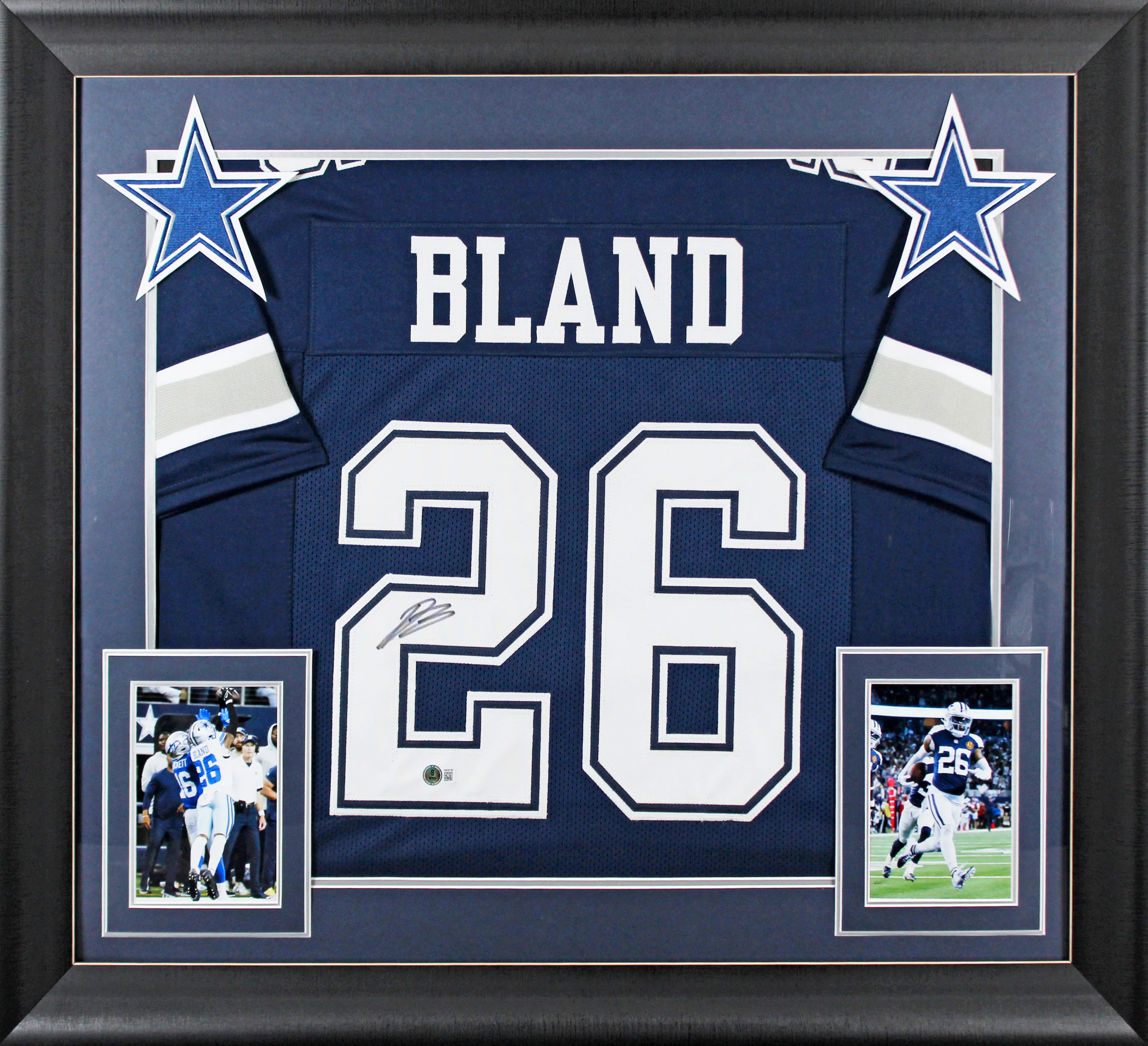 Daron Bland Authentic Signed Navy Pro Style Framed Jersey BAS Witnessed - Image 2
