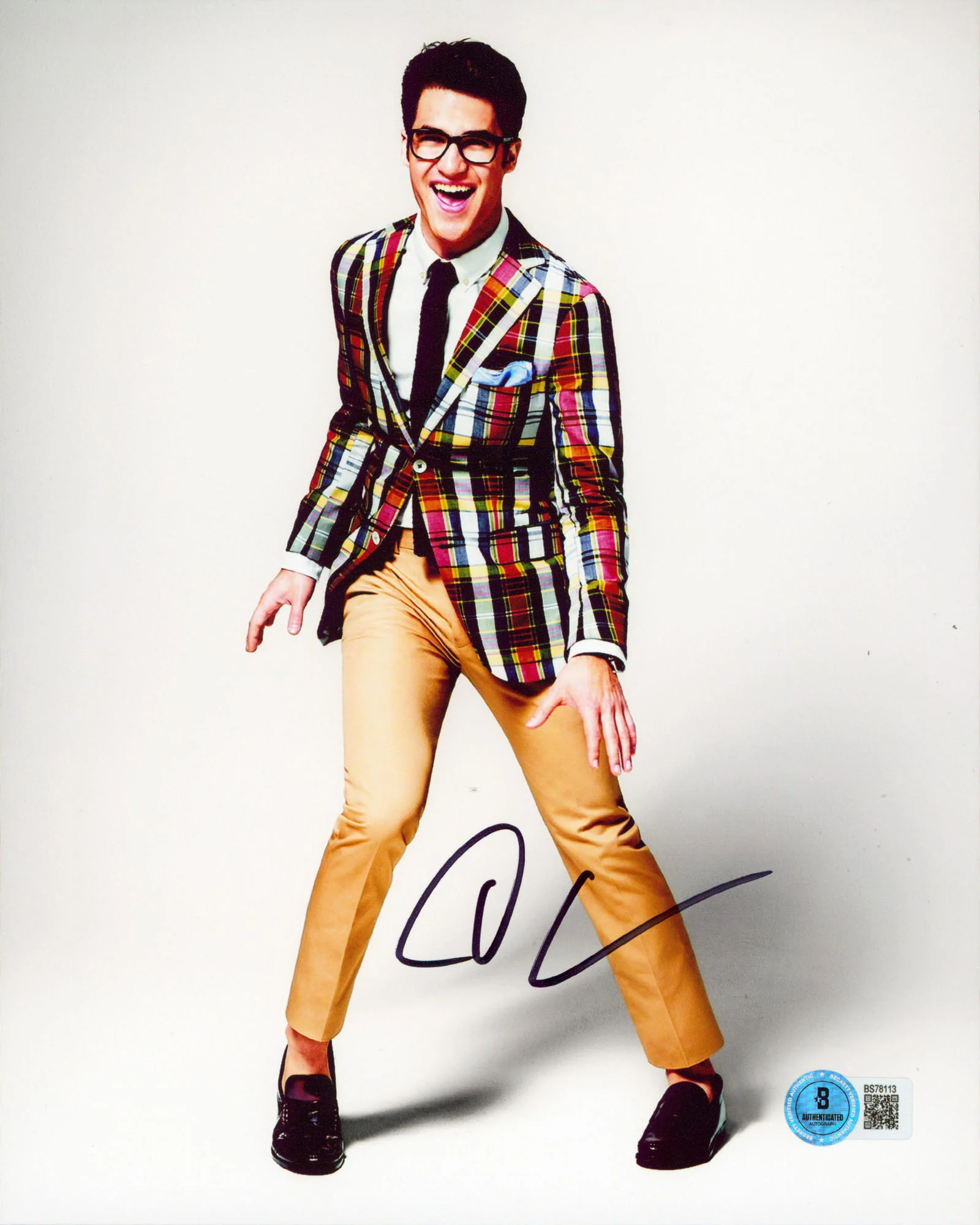 Darren Criss Glee Authentic Signed 8x10 Vertical Photo BAS #BS78113