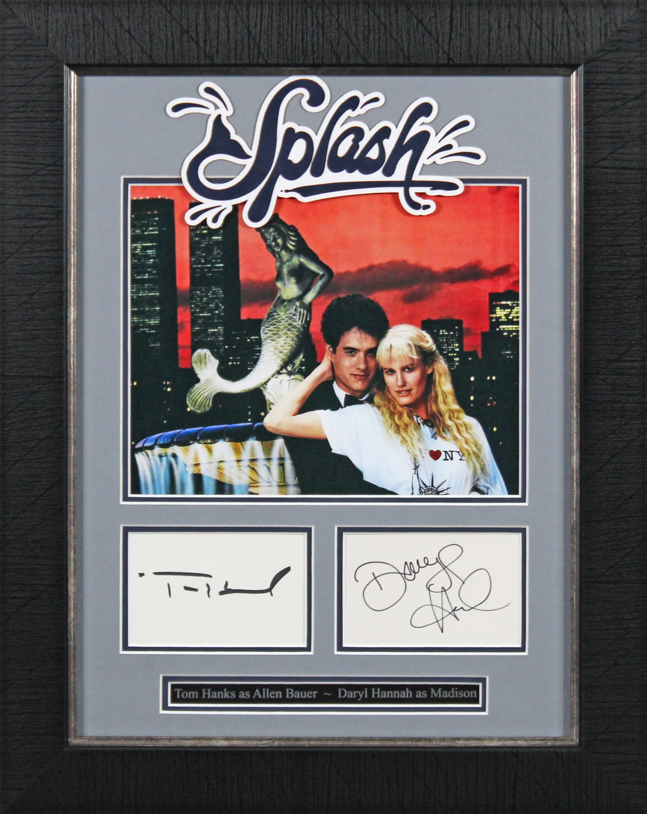 Daryl Hannah & Tom Hanks Splash Signed Index Card Framed Display BAS #AC26577 - Image 2