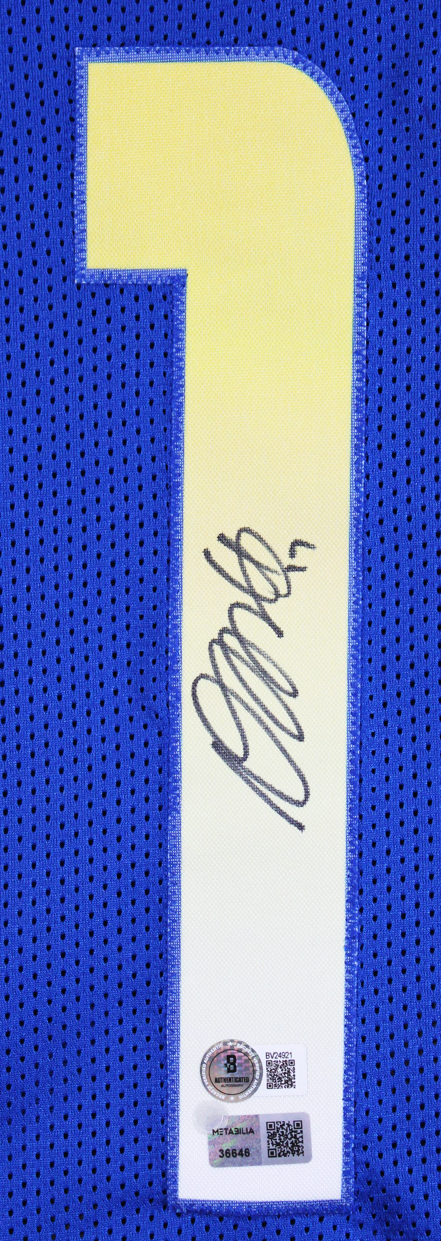 Davante Adams Authentic Signed Blue Pro Style Jersey Autographed BAS 2 - Image 3