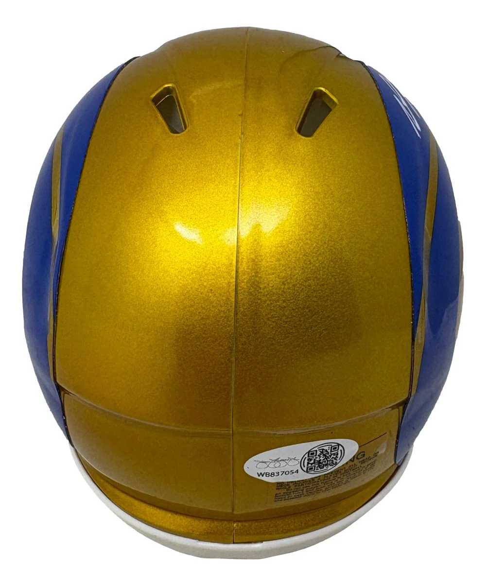 Davante Adams Signed Los Angeles Rams Flash Mini Speed Helmet JSA QR Hologram - Image 2